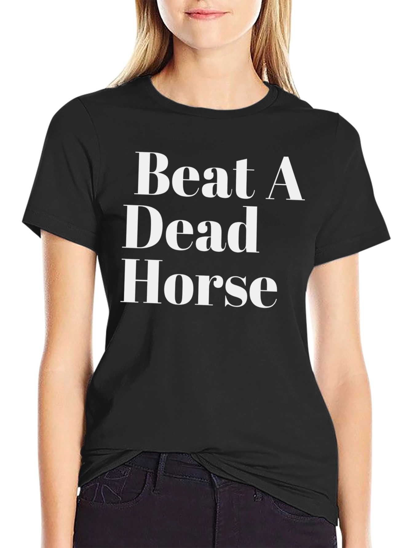 Black Beat A Dead Horse Black Graphic T-Shirt view 2