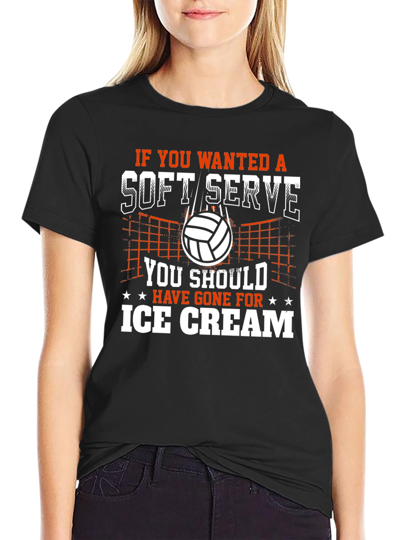 Black Soft Serve Volleyball Graphic T-Shirt view 2