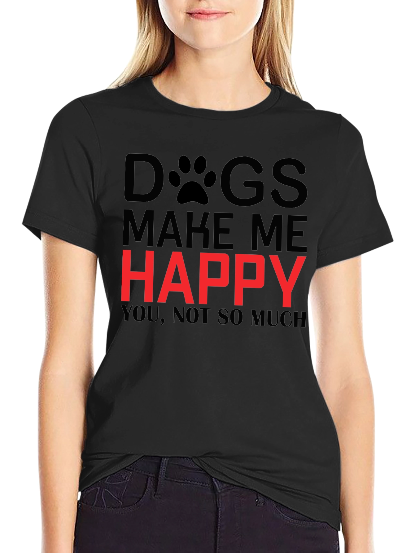 Black Dogs Make Me Happy Graphic Tee view 2