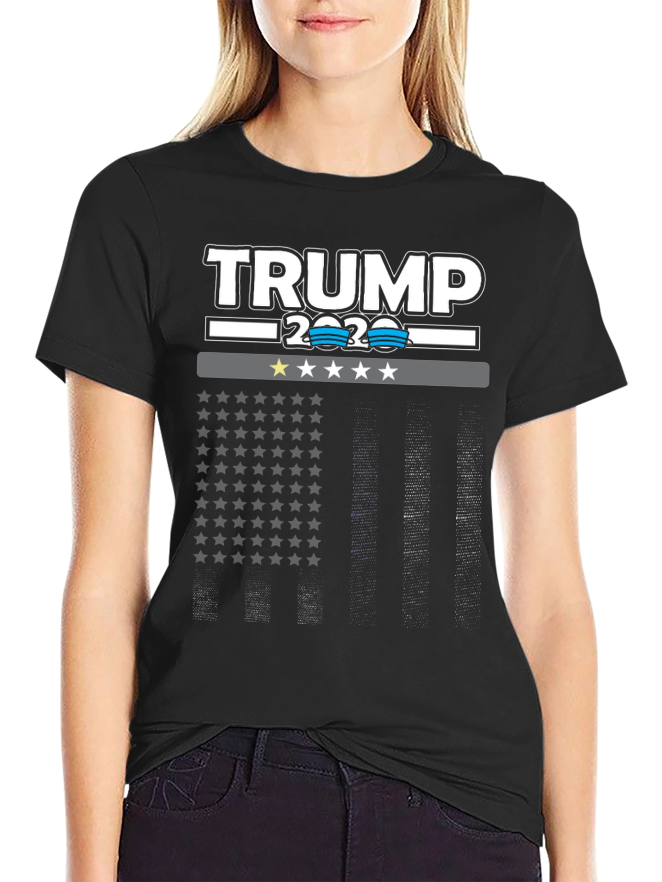 Black Trump 2020 Graphic Print Tee view 2