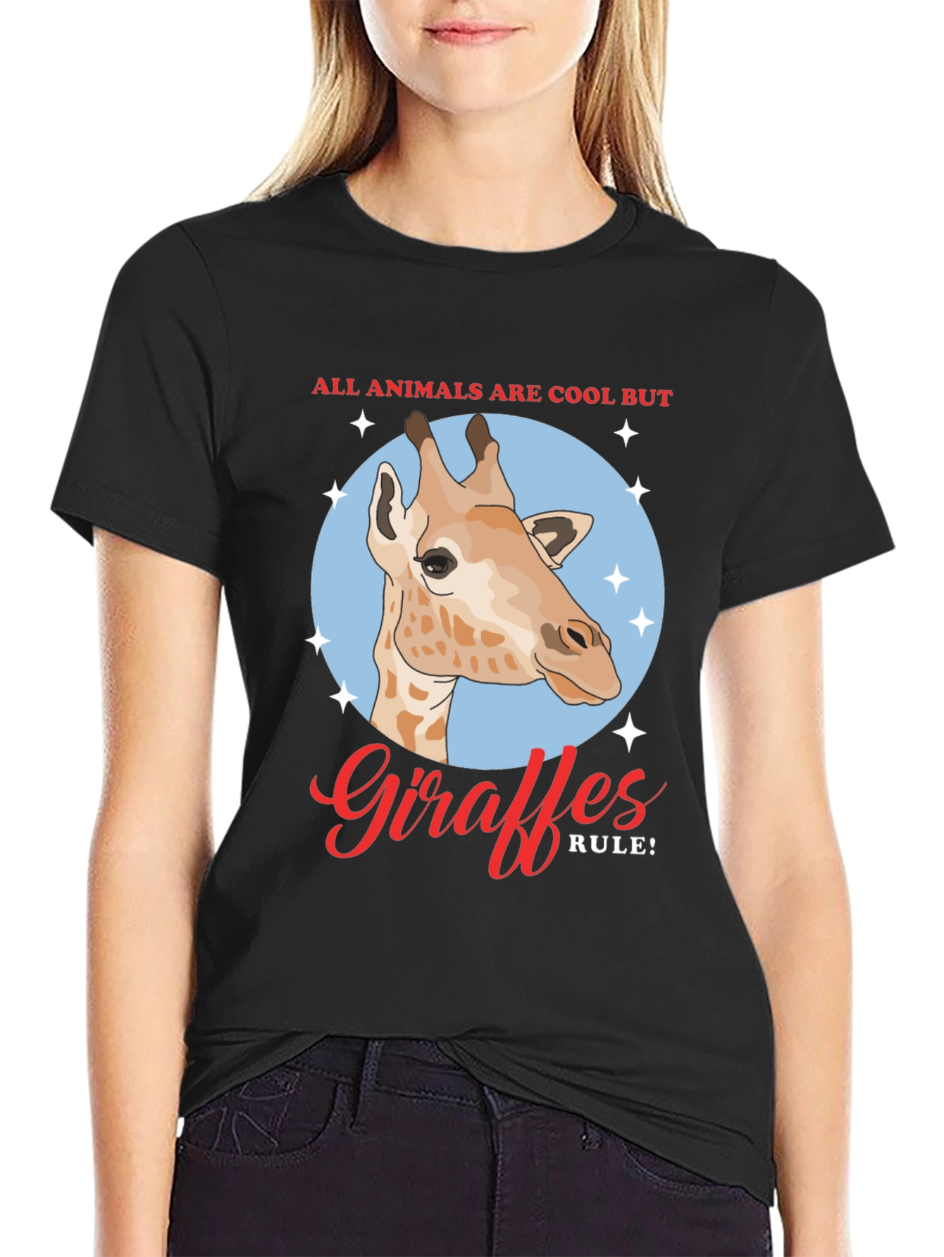 Black Giraffe Rule! Men's Graphic T-Shirt view 2