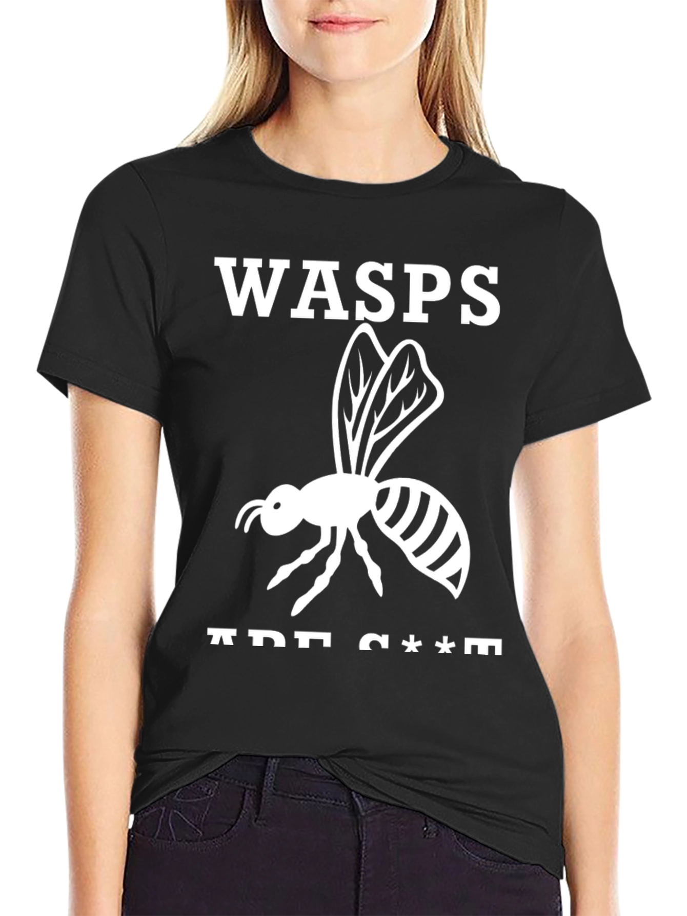 Black Wasps Are C***s Graphic Tee view 2