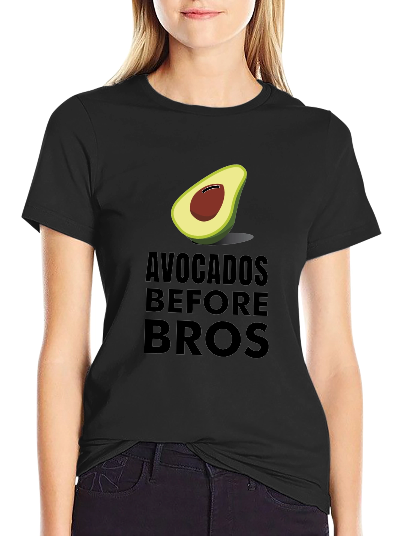 Black Avocados Before Bros Funny Graphic Tee view 2