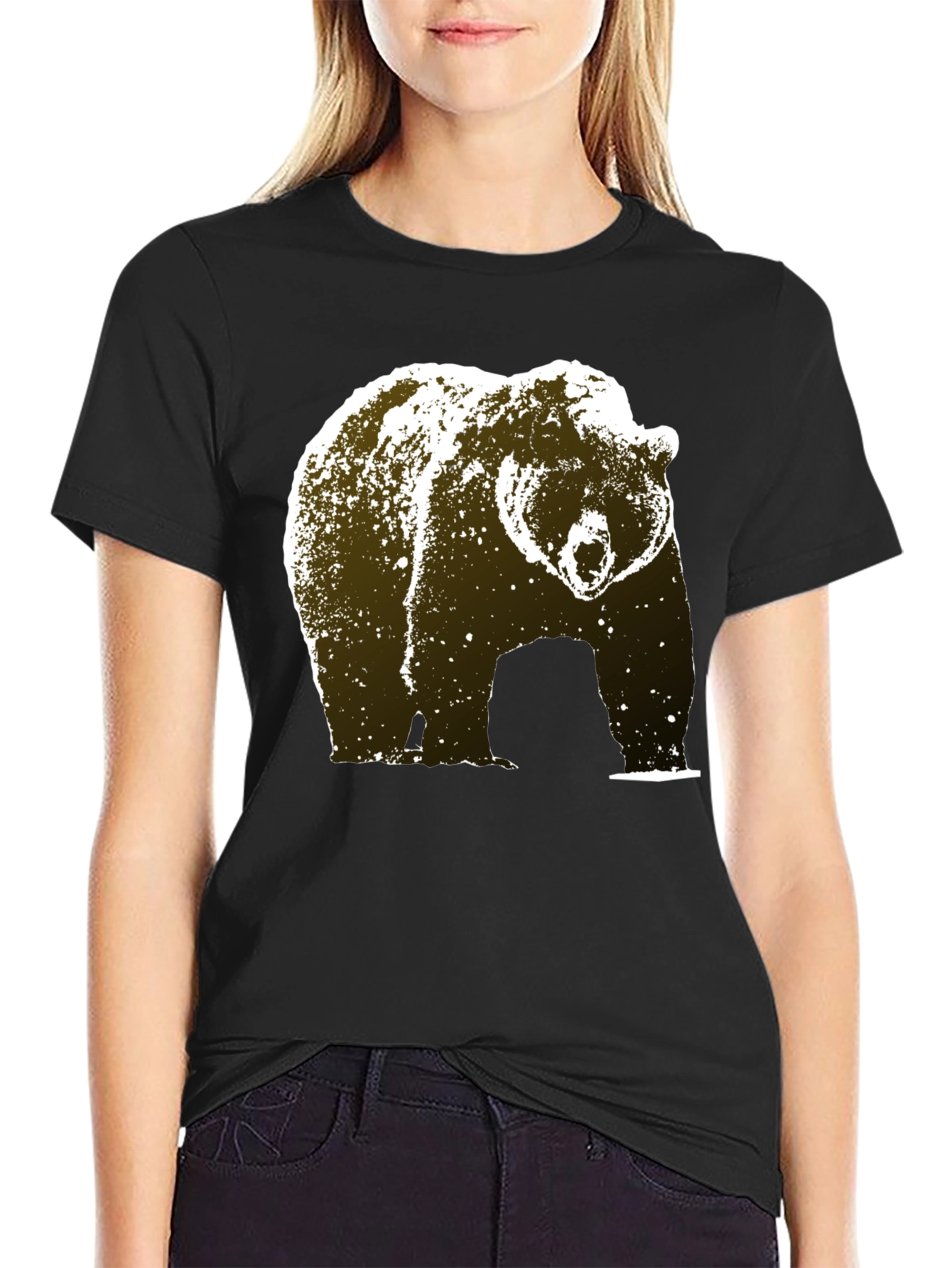 Black Bear Graphic Tee - Black Cotton Blend view 2