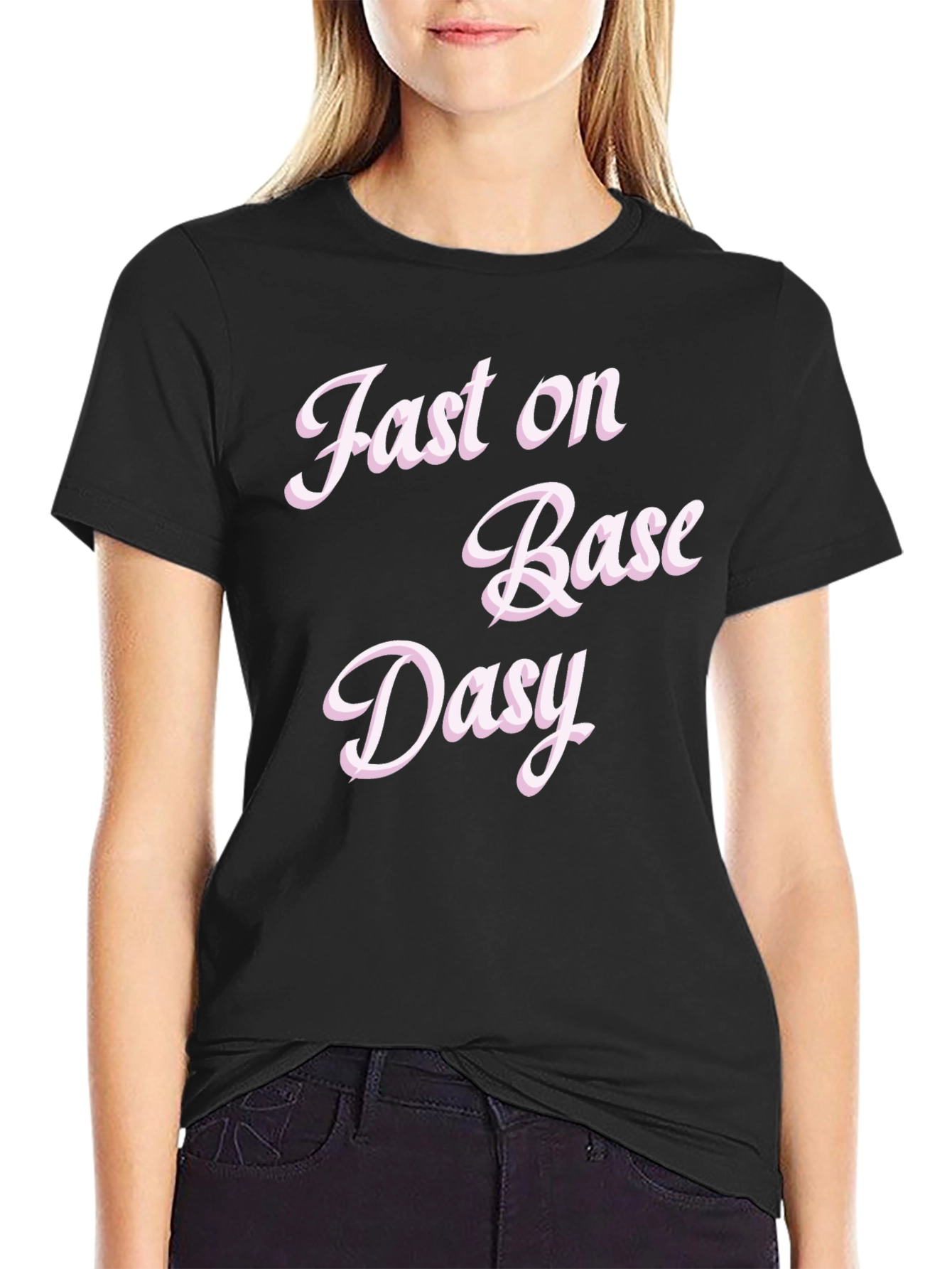 Black Fast on Base Daisy Black Graphic Tee view 2