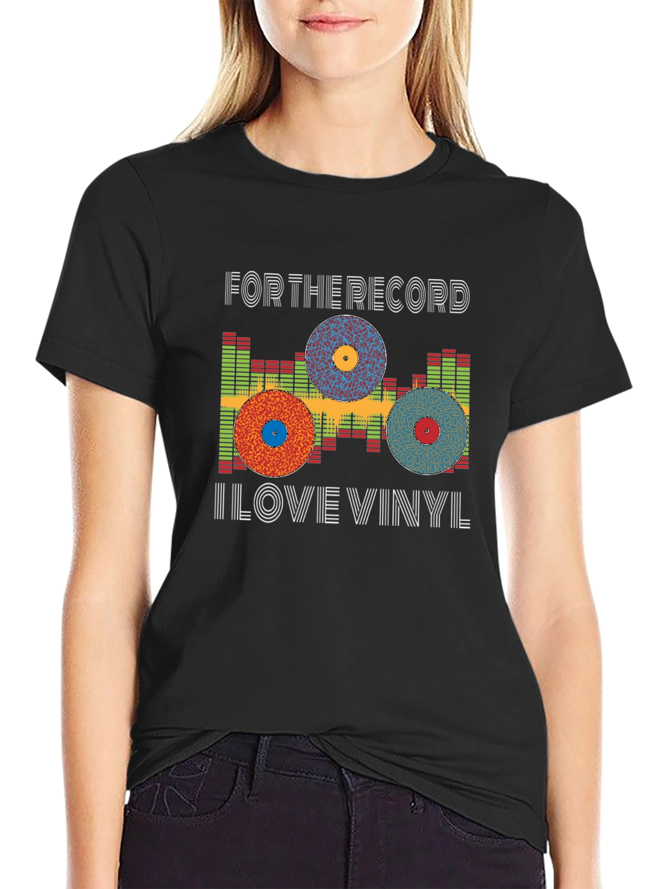 Black For the Record I Love Vinyl Graphic Tee view 2