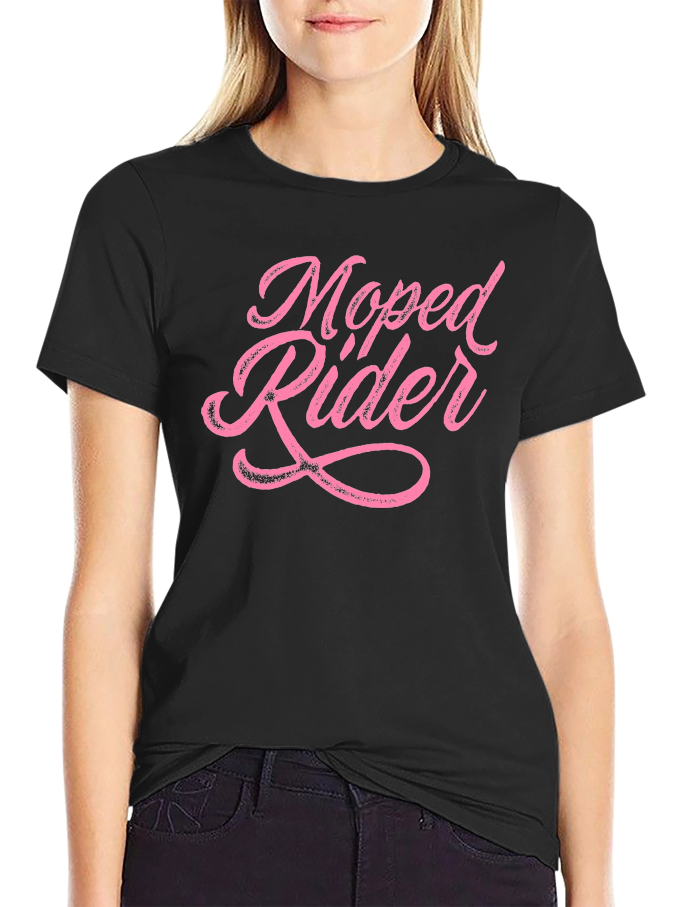 Black Moped Rider Graphic Tee view 2