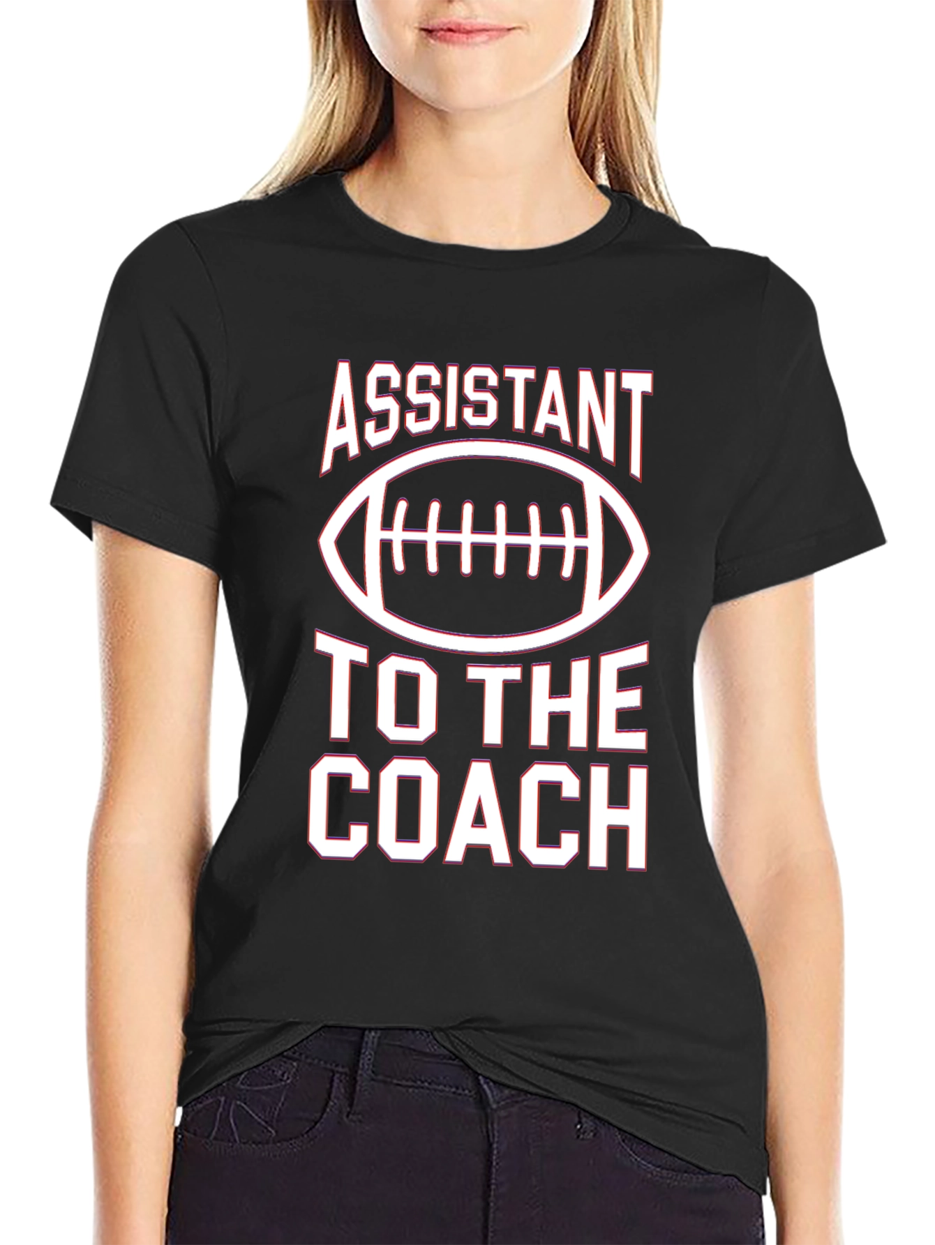 Black Assistant to the Coach Football Graphic Tee view 2