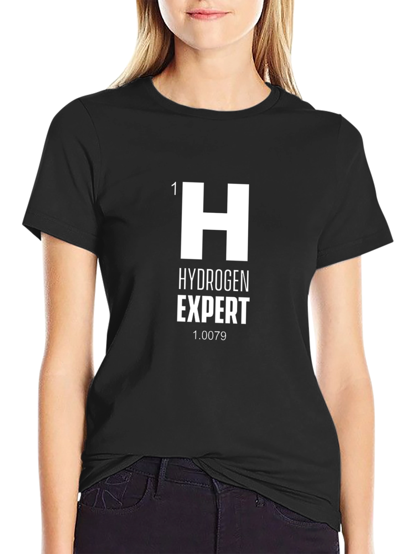 Black Hydrogen Expert Graphic T-Shirt - Science Tee view 2