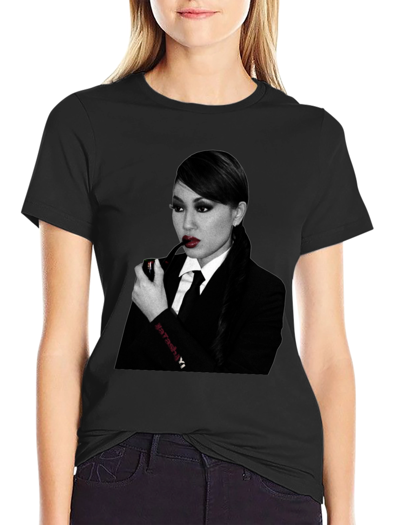 Black Natasha Yi Smoking Pipe Graphic Tee view 2