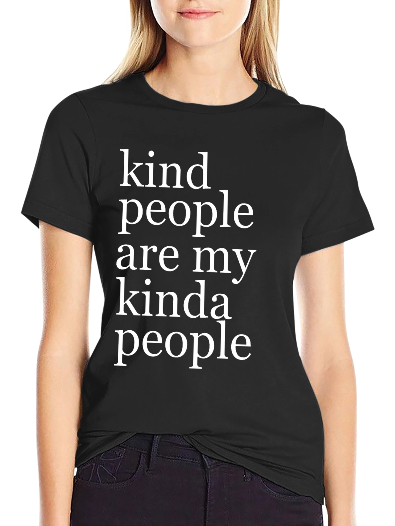 Black Kind People T-Shirt - Soft & Stylish view 2
