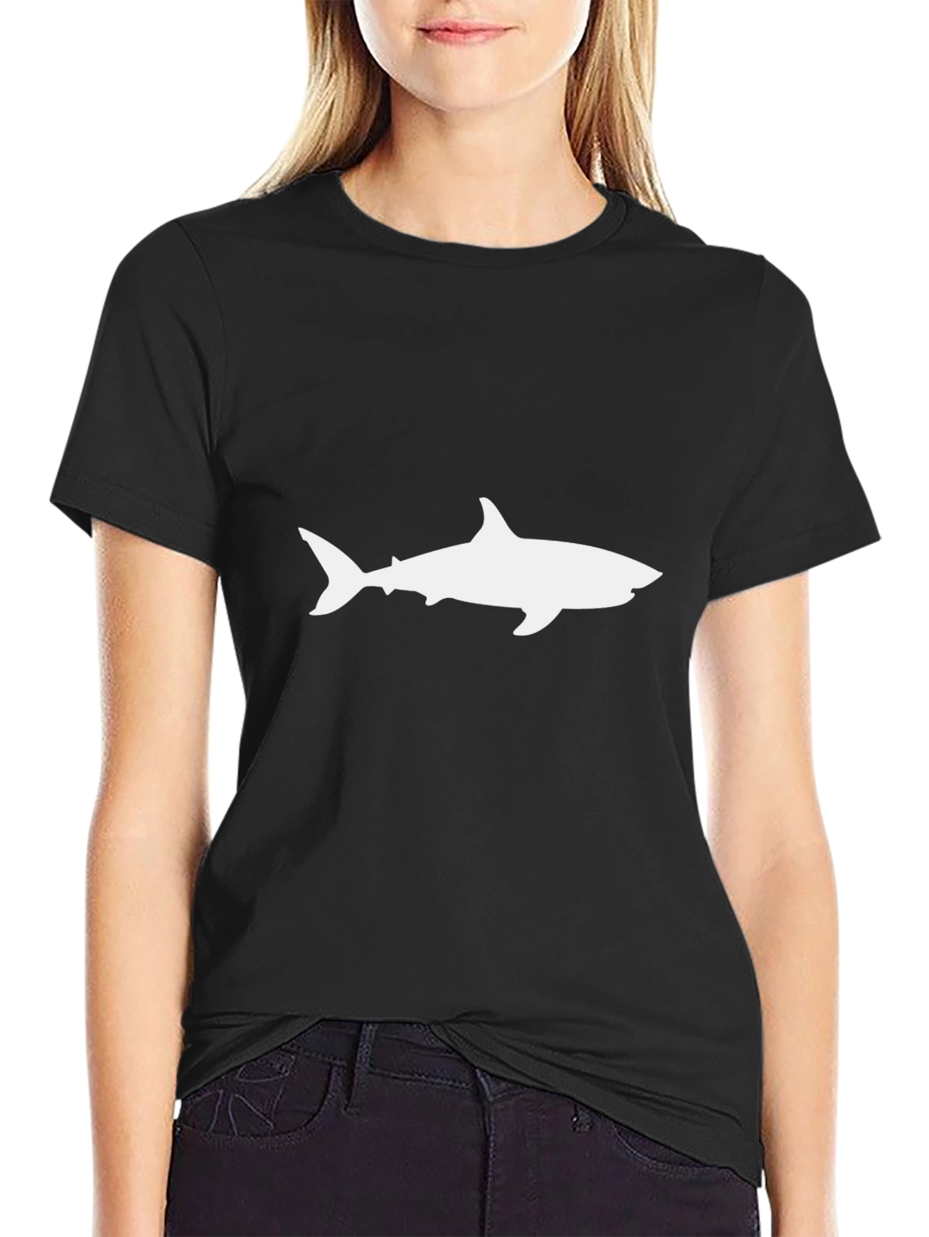 Black Shark Silhouette T-Shirt - Black view 2