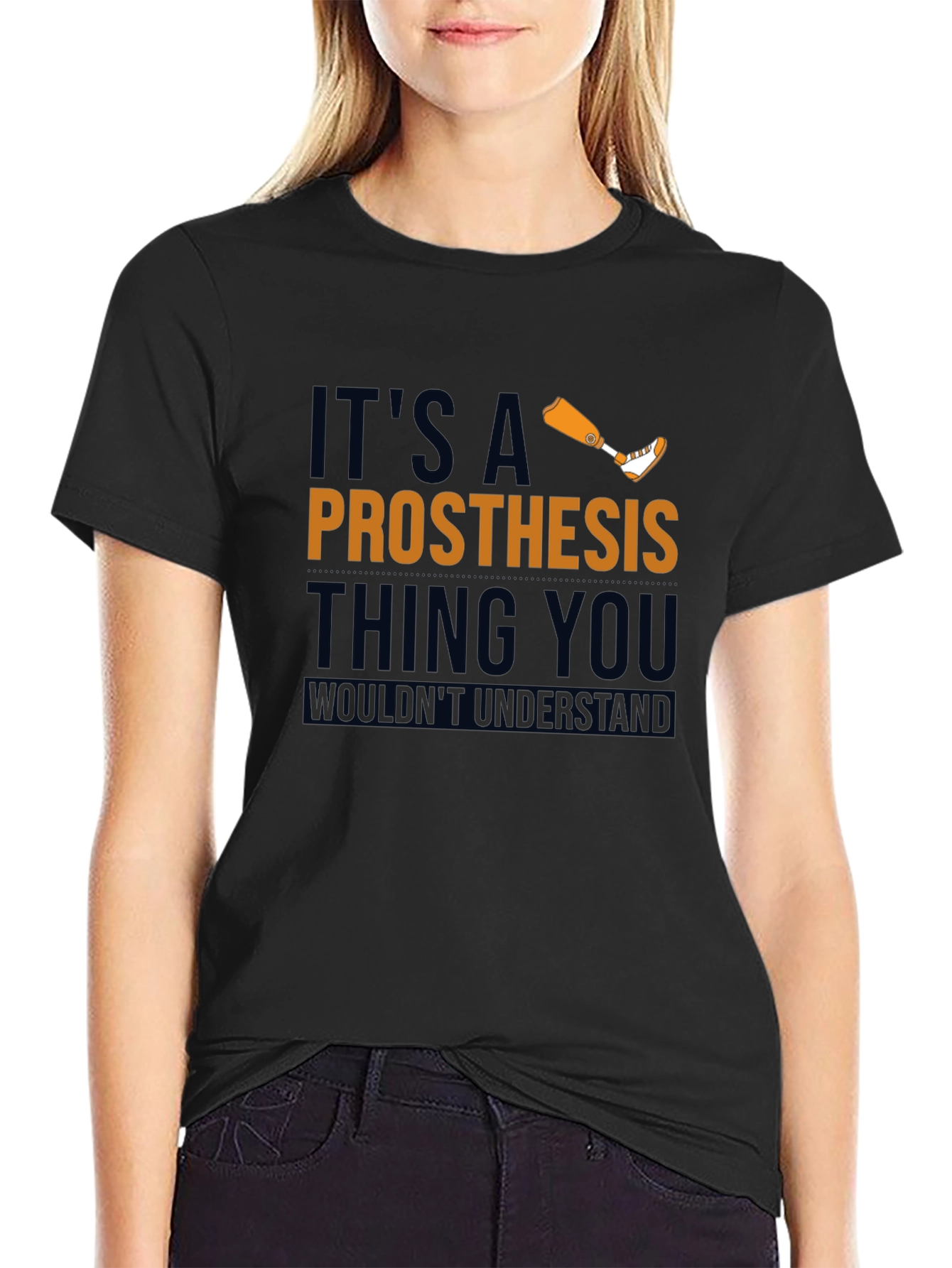 Black Prosthesis Thing T-Shirt - Unique Design, Comfortable Fit view 2