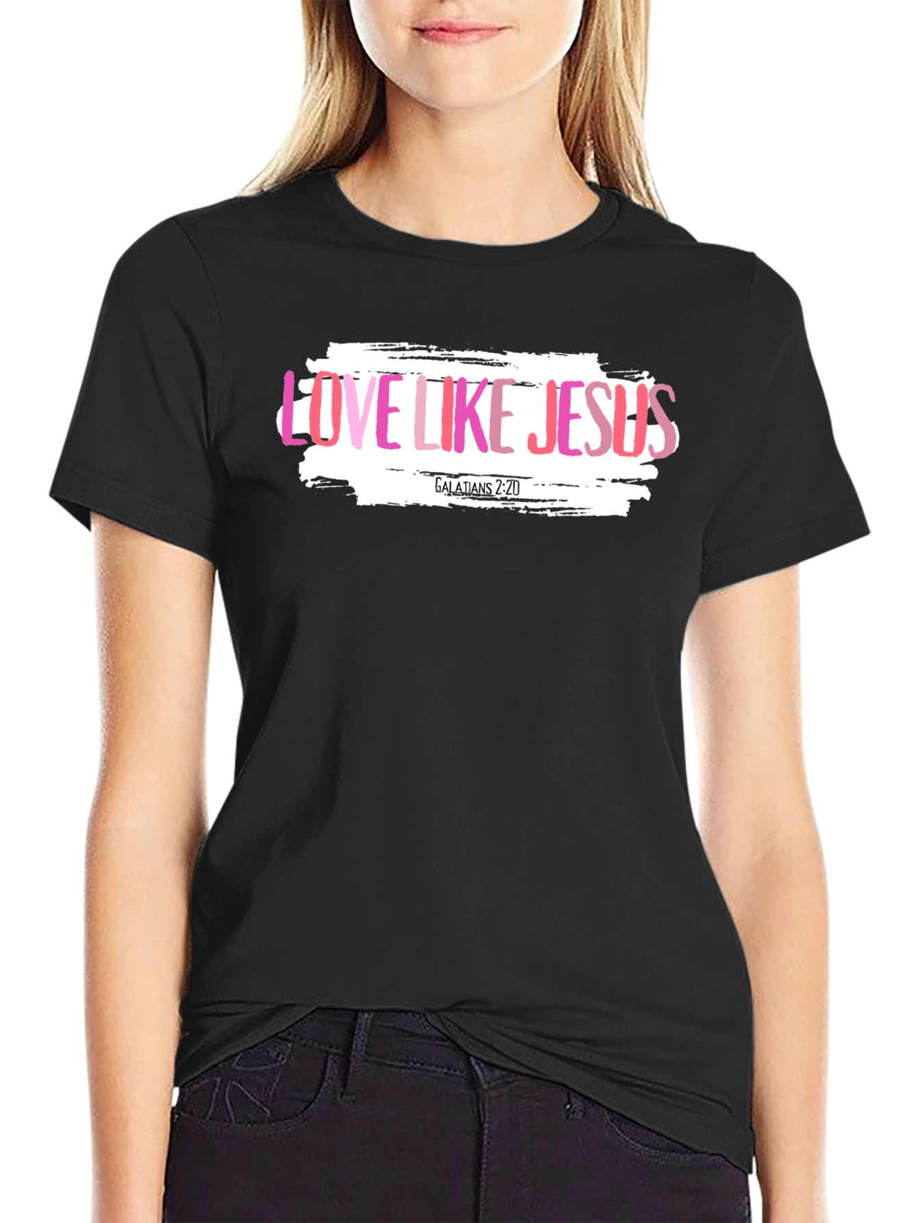 Black Love Like Jesus T-Shirt - Black view 2