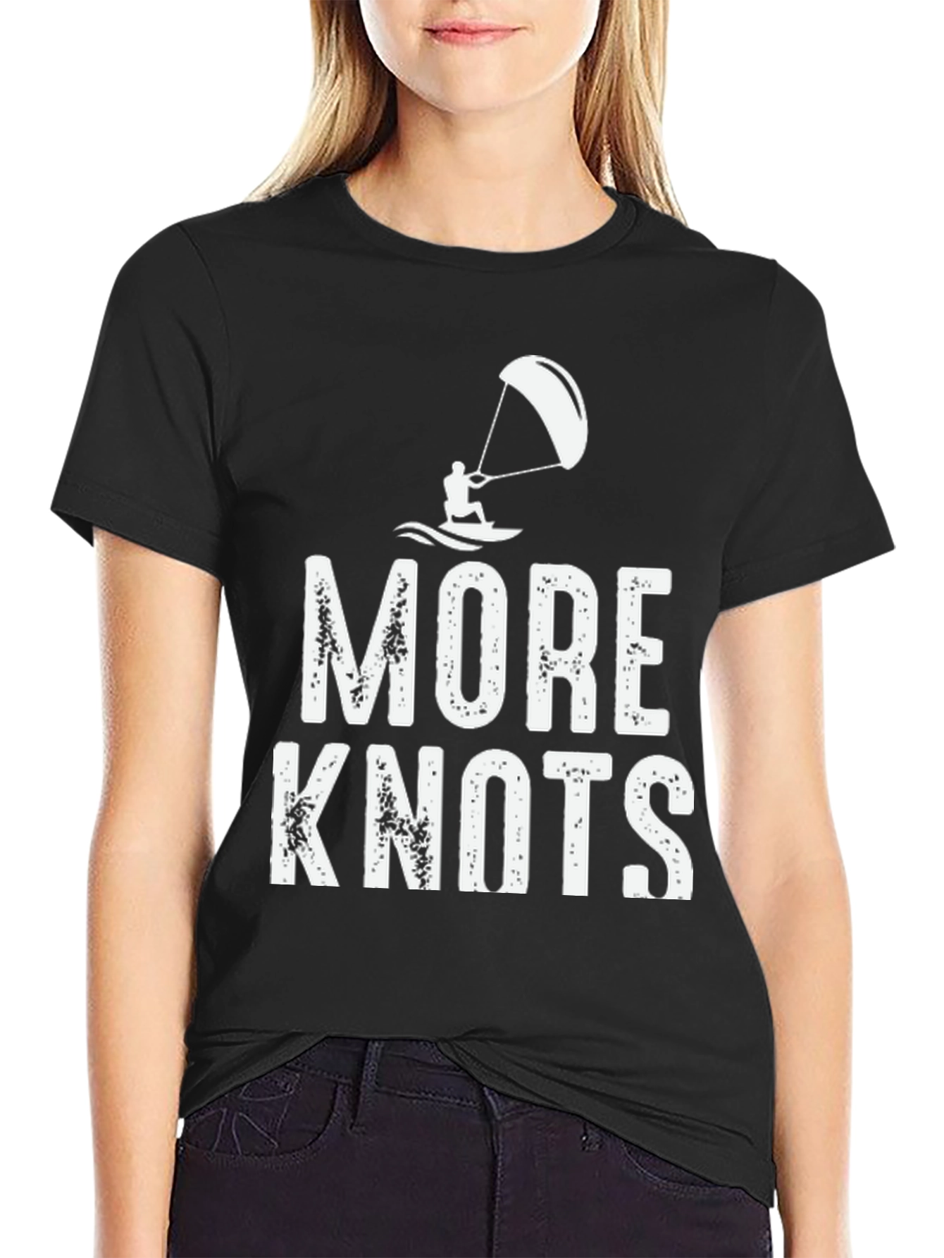 Black More Knots Black Graphic Tee view 2