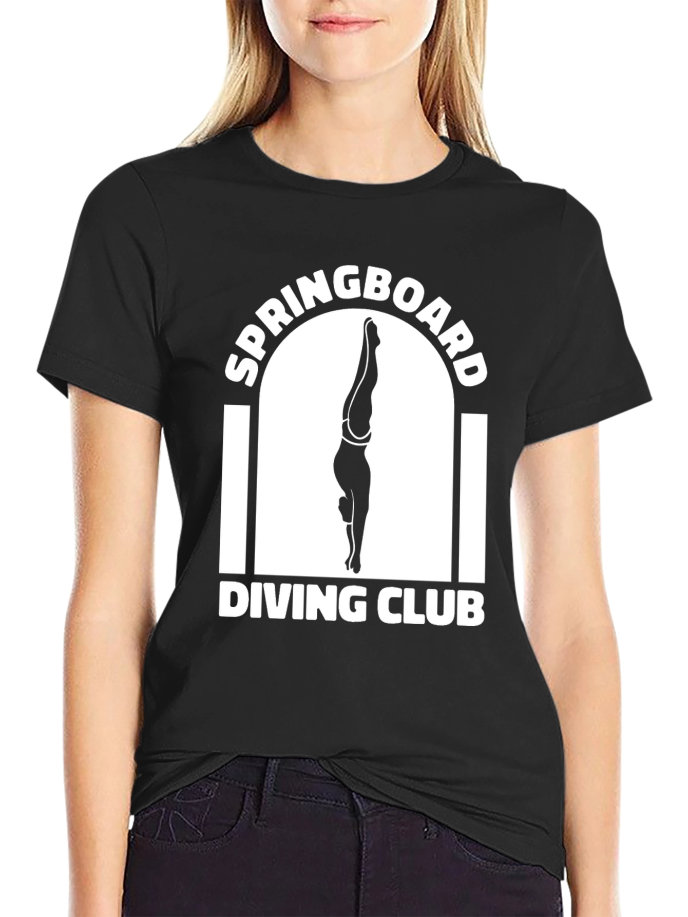 Black Springboard Diving Club T-Shirt - Black view 2