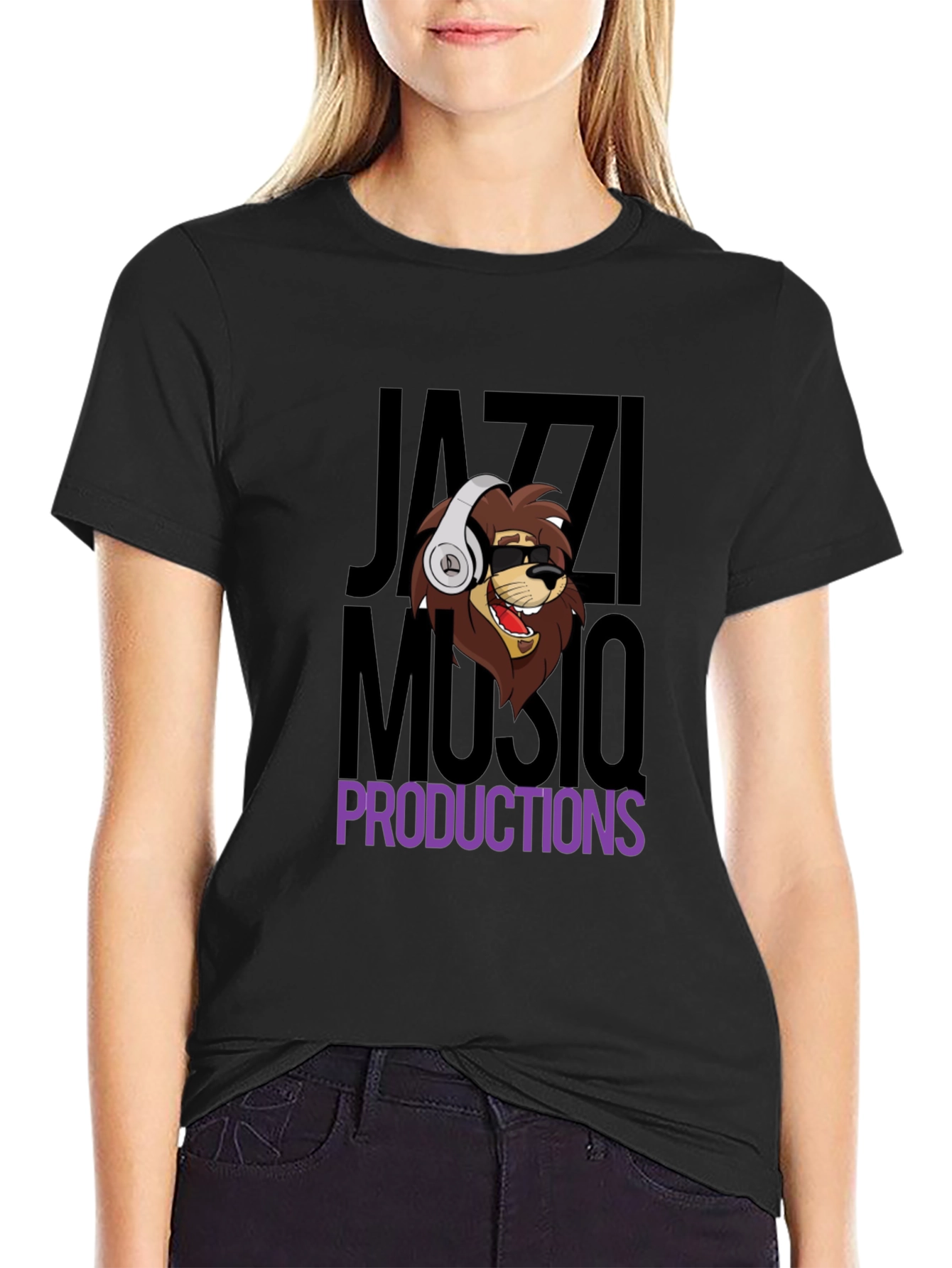Black Jazz Music Productions Black T-Shirt view 2