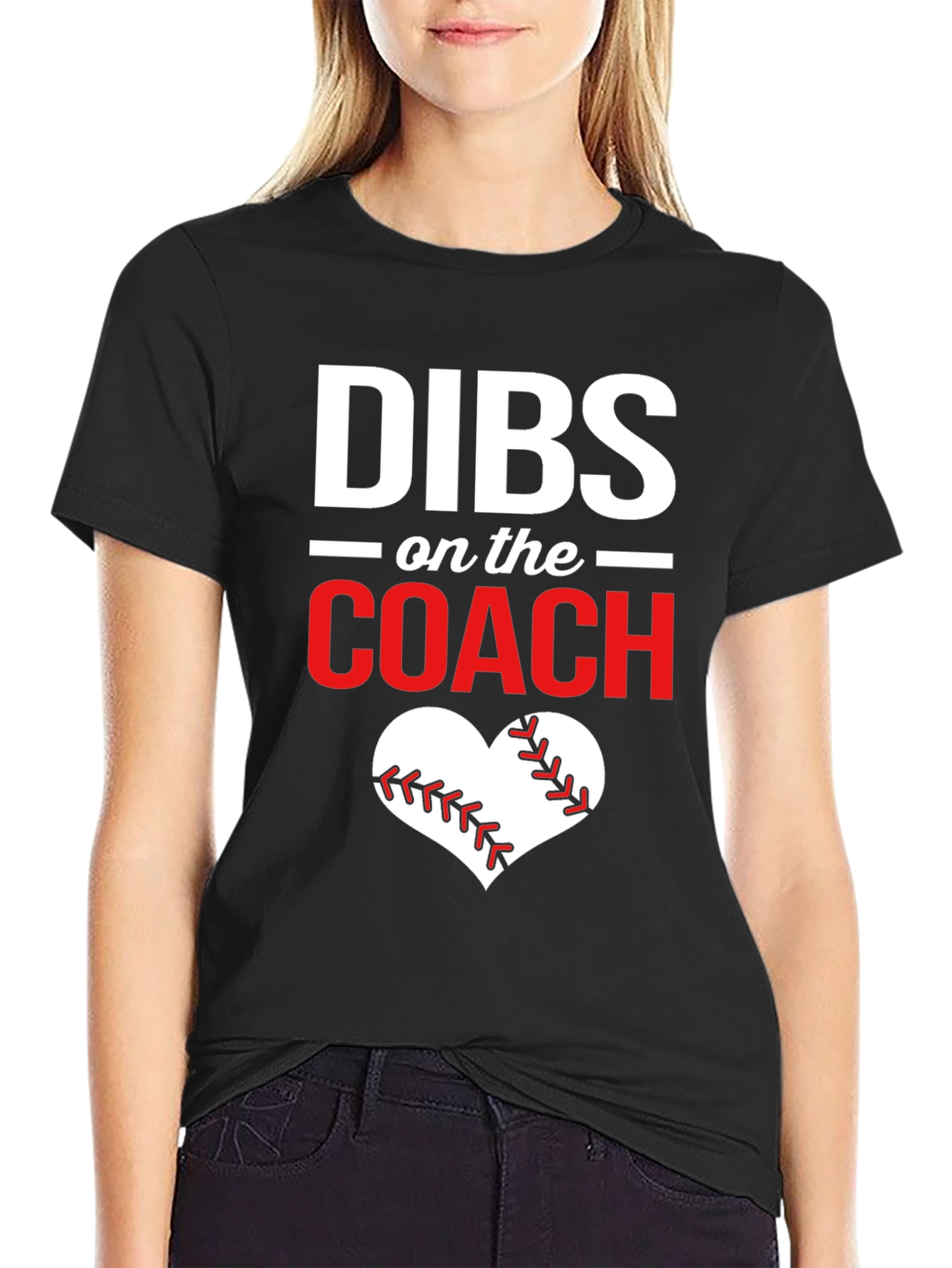 Black Dibs on the Coach Baseball Heart Graphic Tee view 2