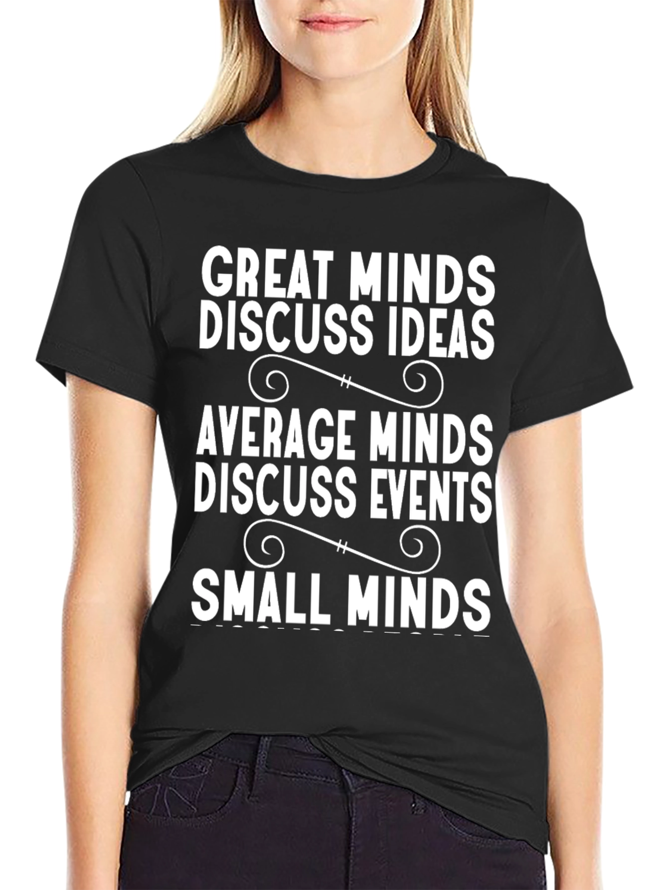 Black Great Minds Discuss Ideas Graphic T-Shirt view 2