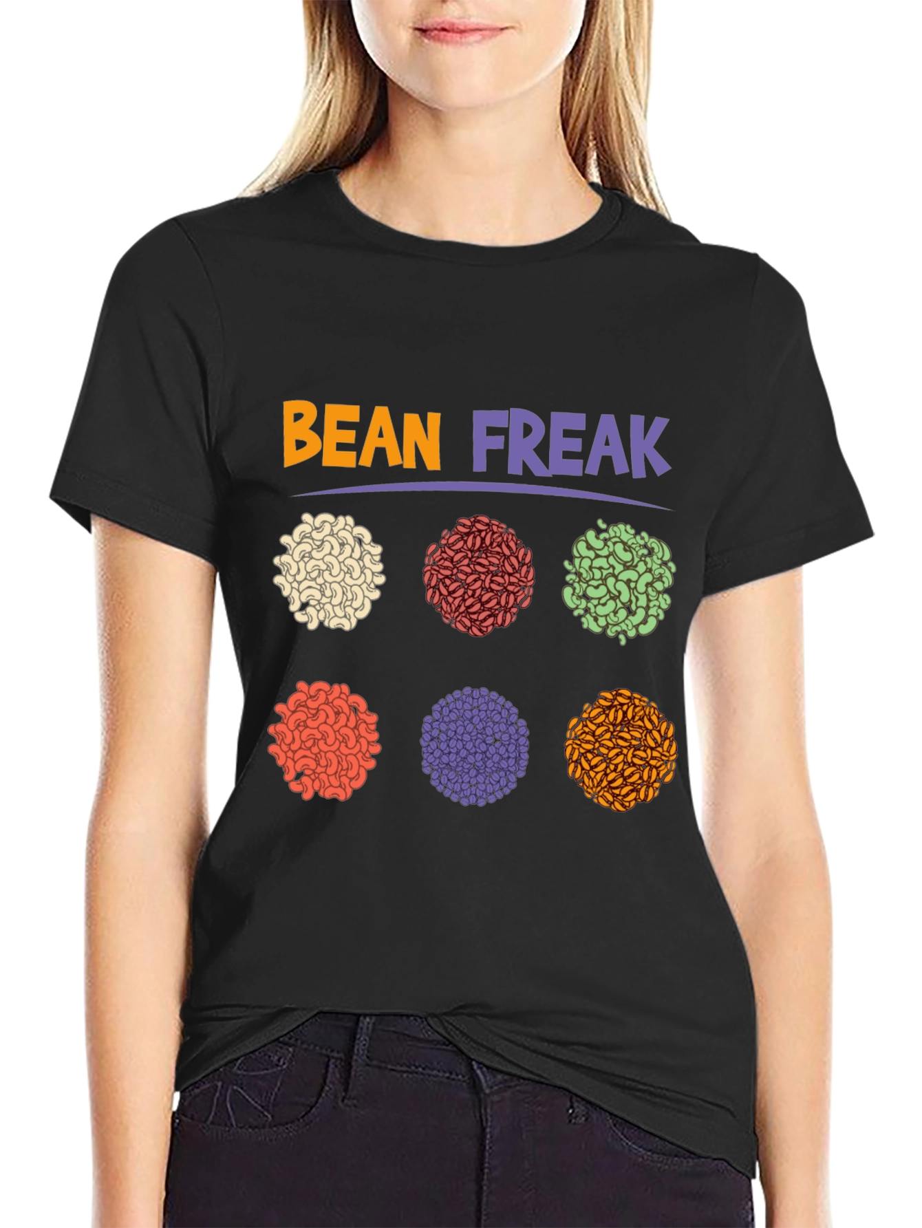 Black Bean Freak Graphic T-Shirt - Casual Wear view 2