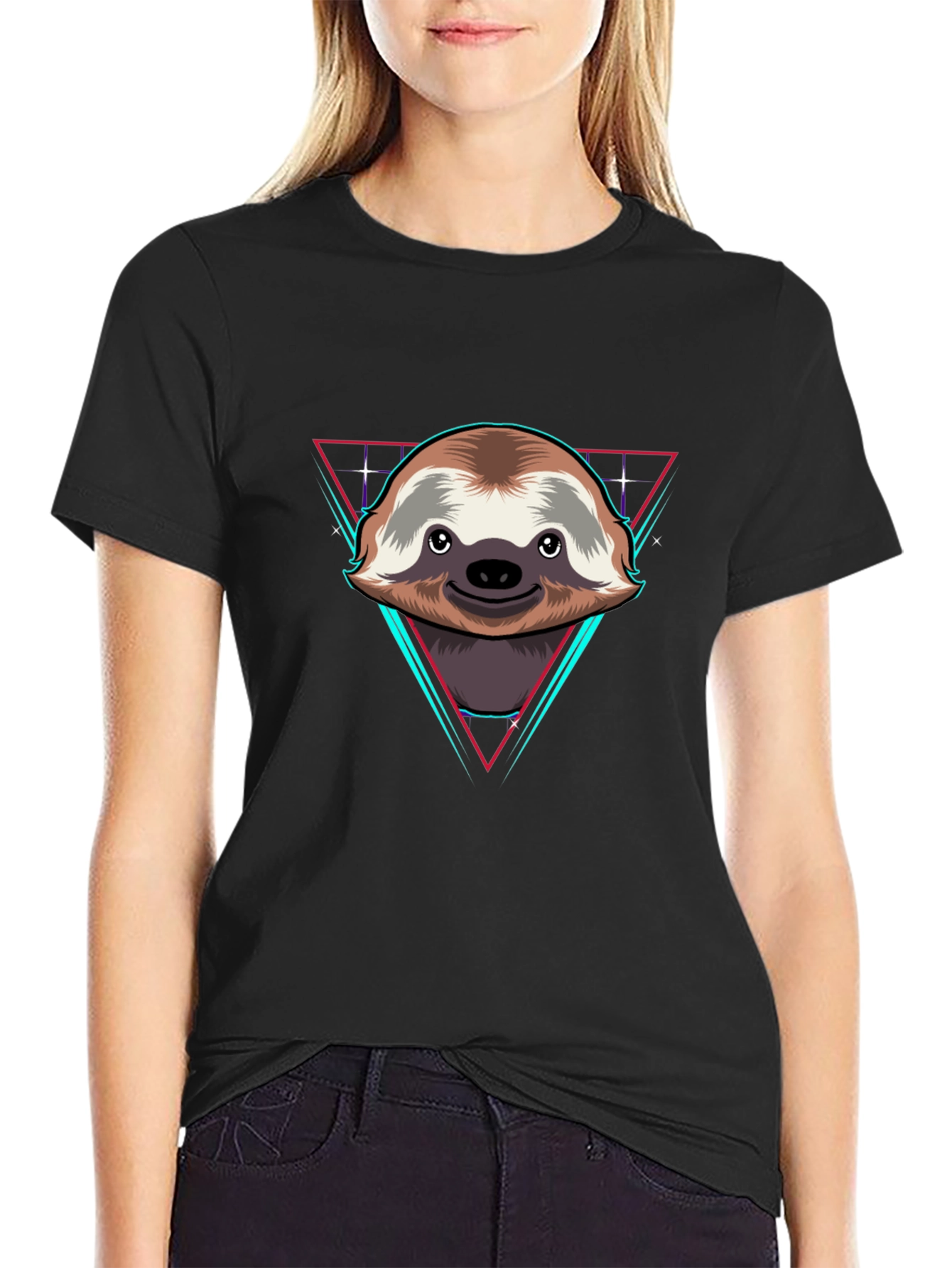 Black Sloth Graphic Tee - Cool Retro Style view 2
