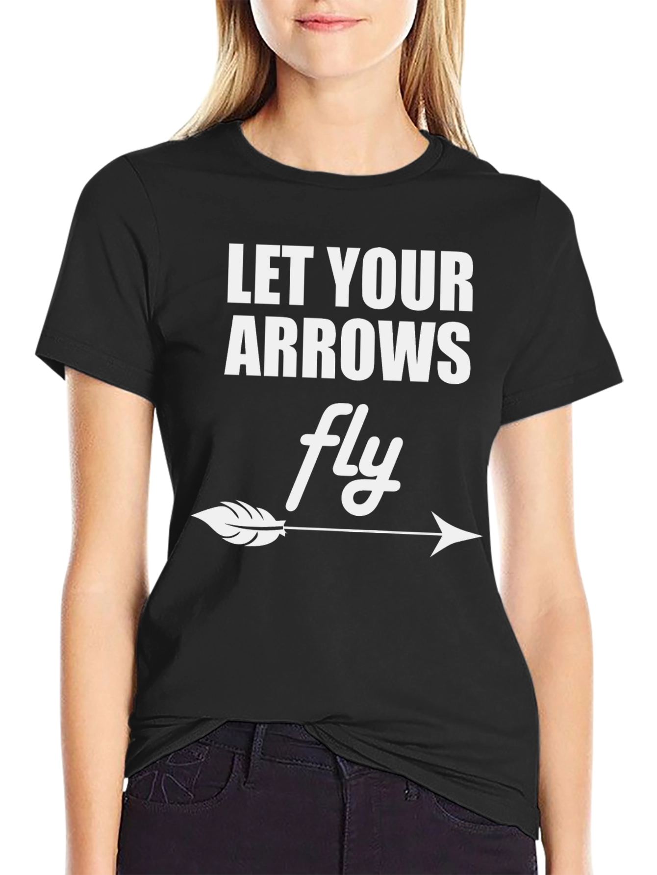 Black Let Your Arrows Fly Graphic Tee view 2