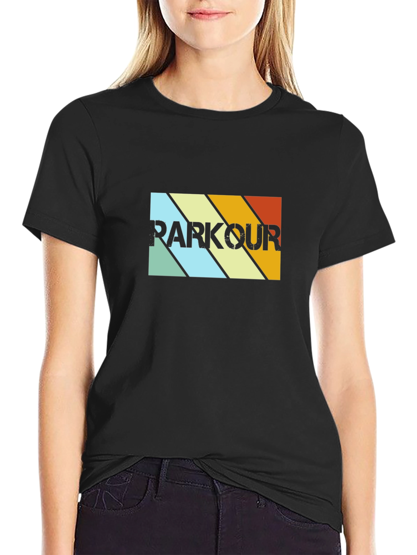 Black Retro Parkour T-Shirt - Urban Sportswear view 2