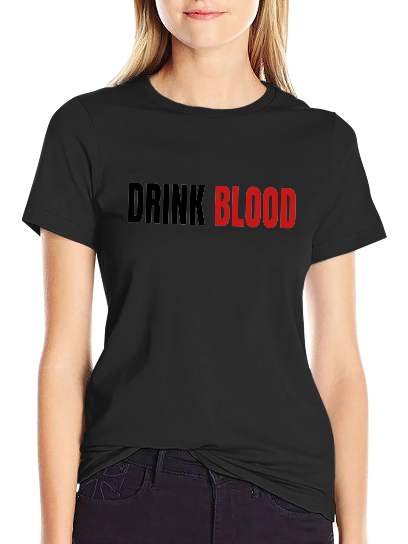 Black Drink Blood Graphic Tee - Edgy Vampire Style view 2