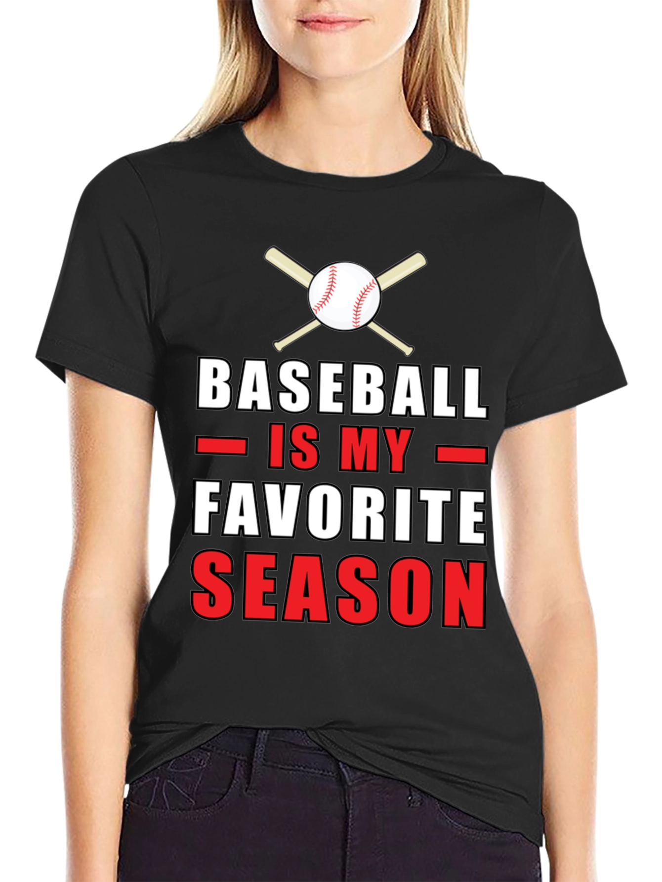 Black Baseball is My Favorite Season Graphic T-Shirt view 2