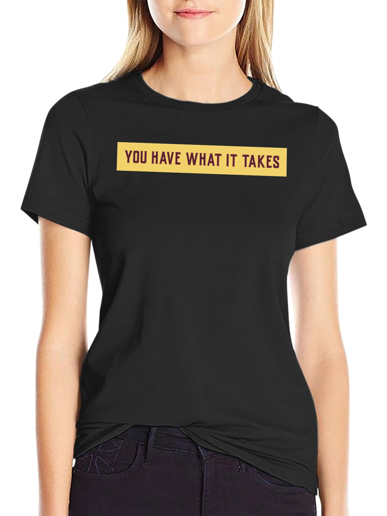Black Motivational 'You Have What It Takes' Black T-Shirt view 2