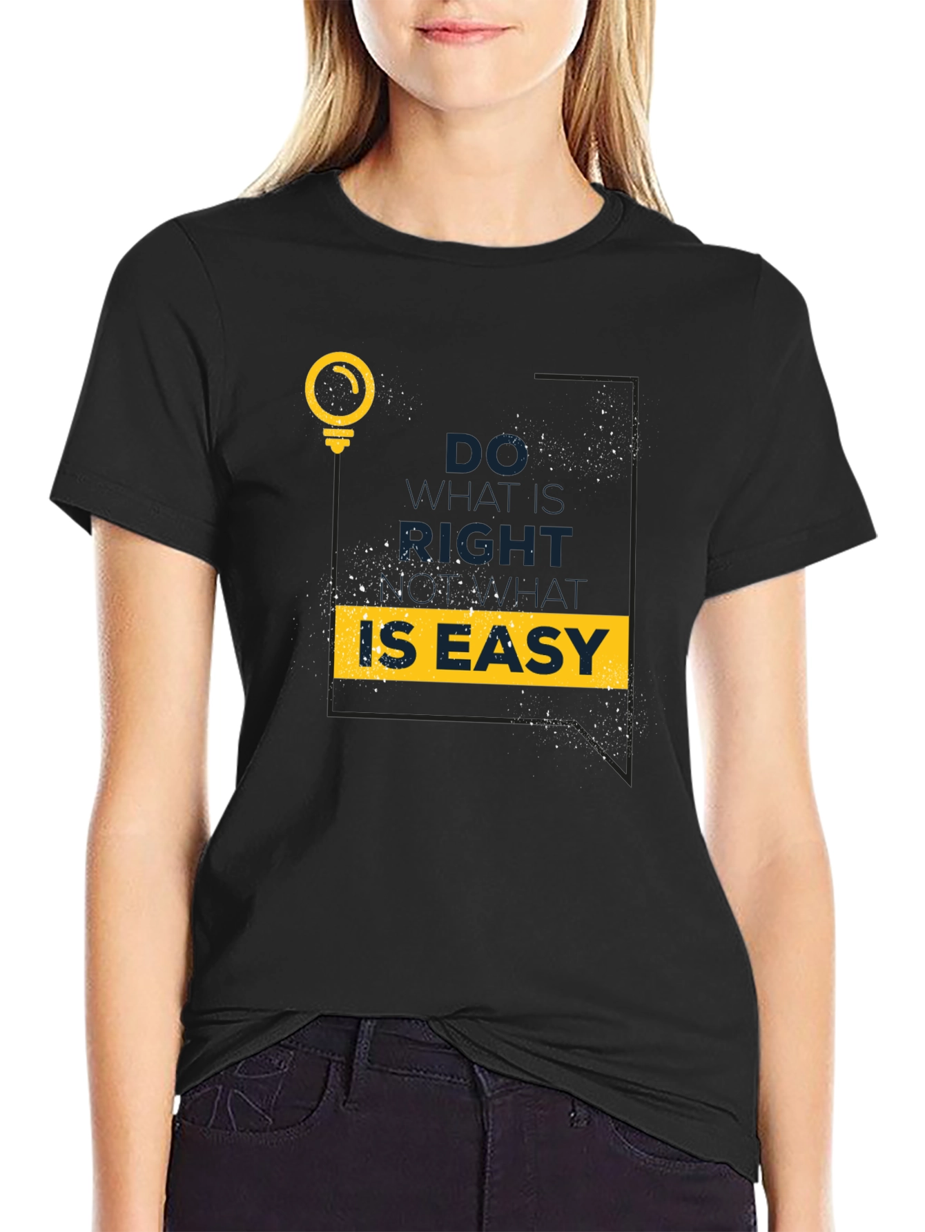 Black Motivational Graphic Tee: Do What Is Right view 2