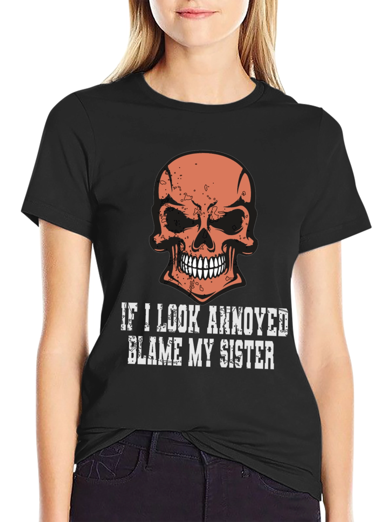 Black Annoyed? Blame My Sister Graphic Tee view 2