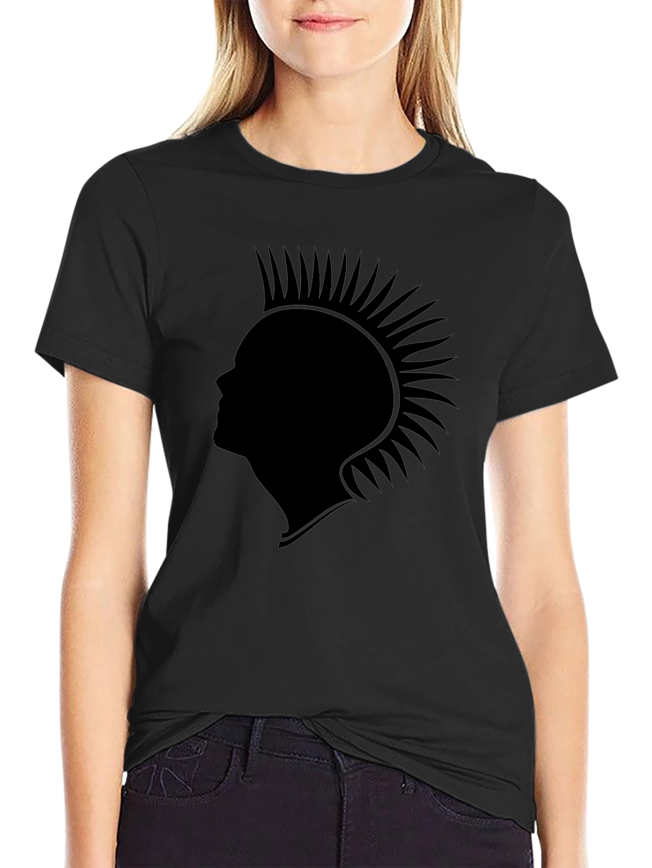 Black Punk Silhouette Graphic Tee - Classic Black view 2