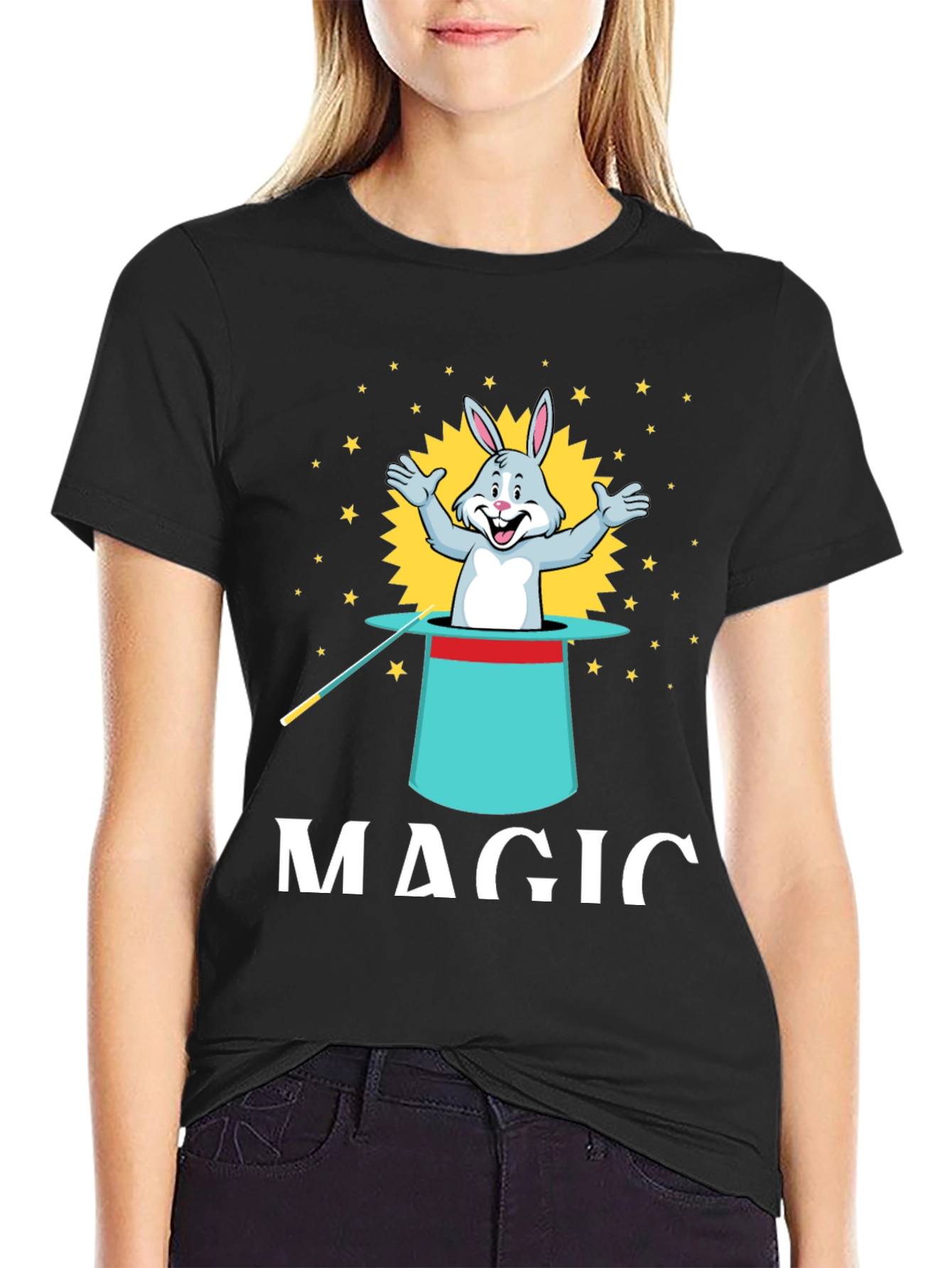 Black Magic Rabbit Tee - Illusionist Style view 2