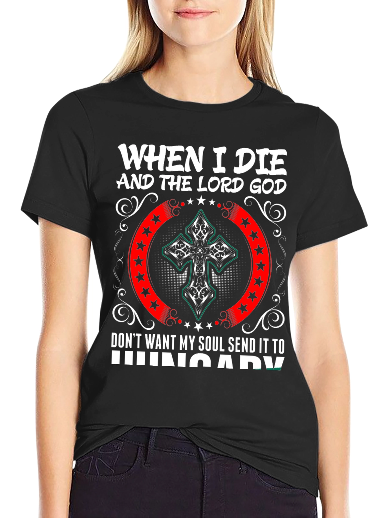 Black Funny Hungary T-Shirt - When I Die view 2