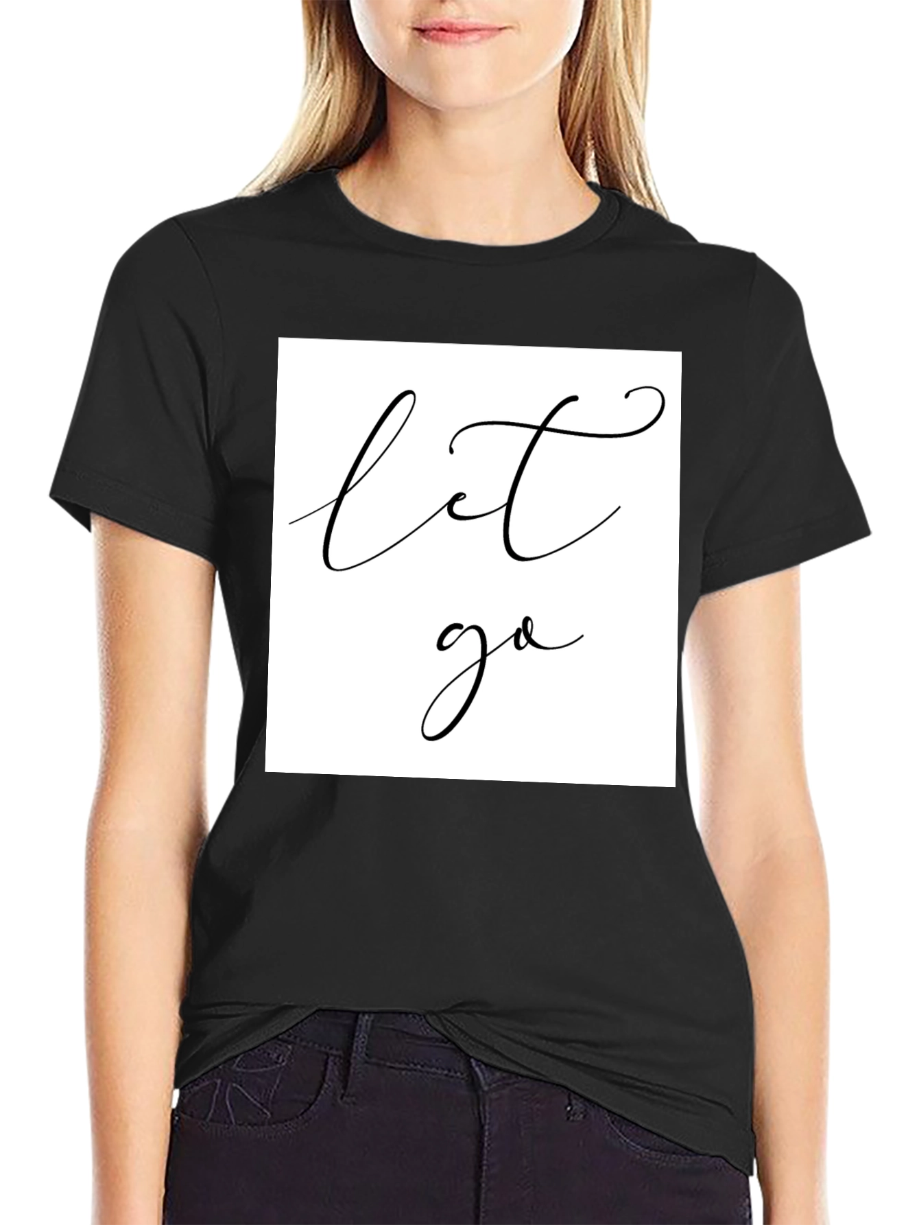Black Let Go Graphic Tee - Black view 2