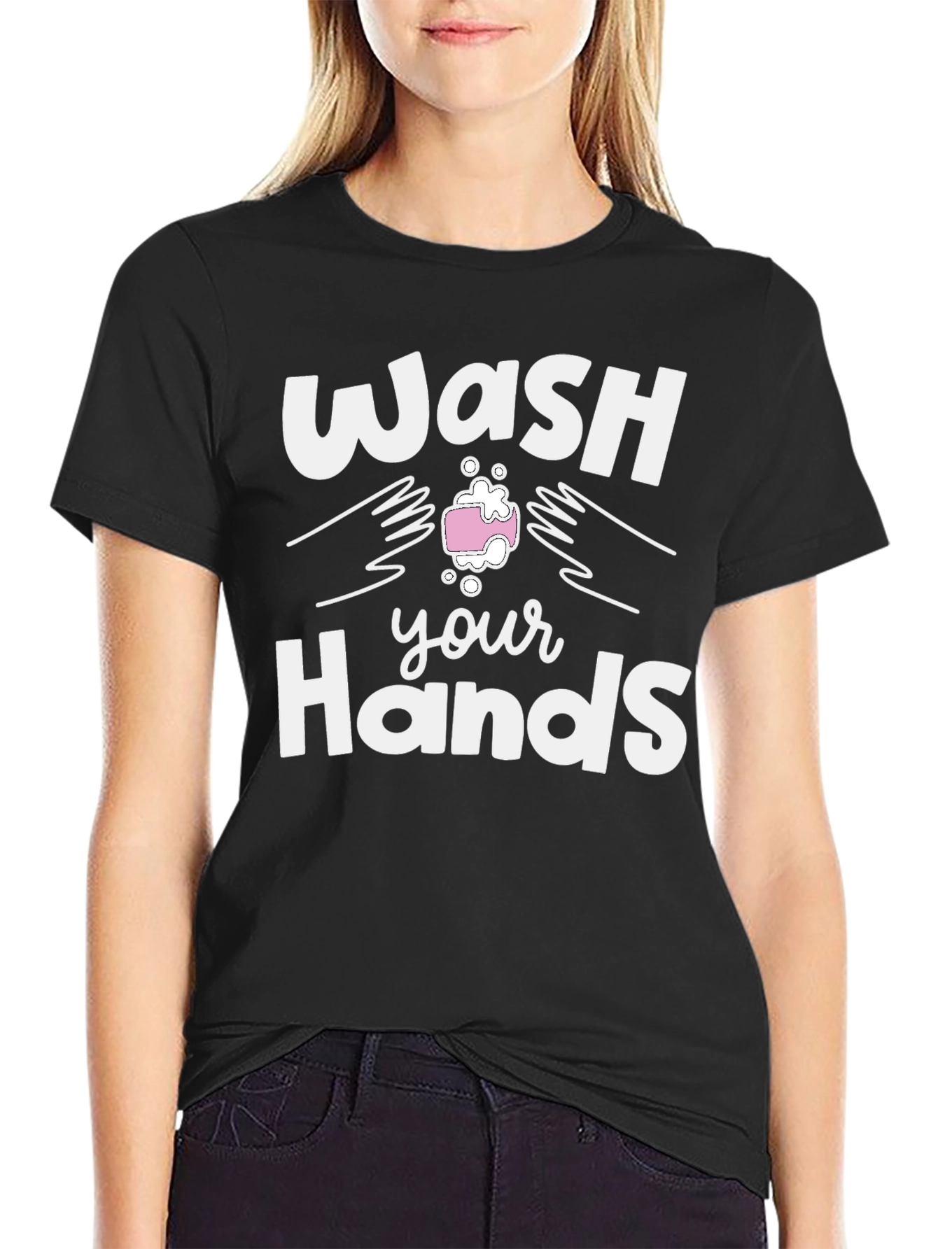 Black Wash Your Hands Graphic Tee view 2