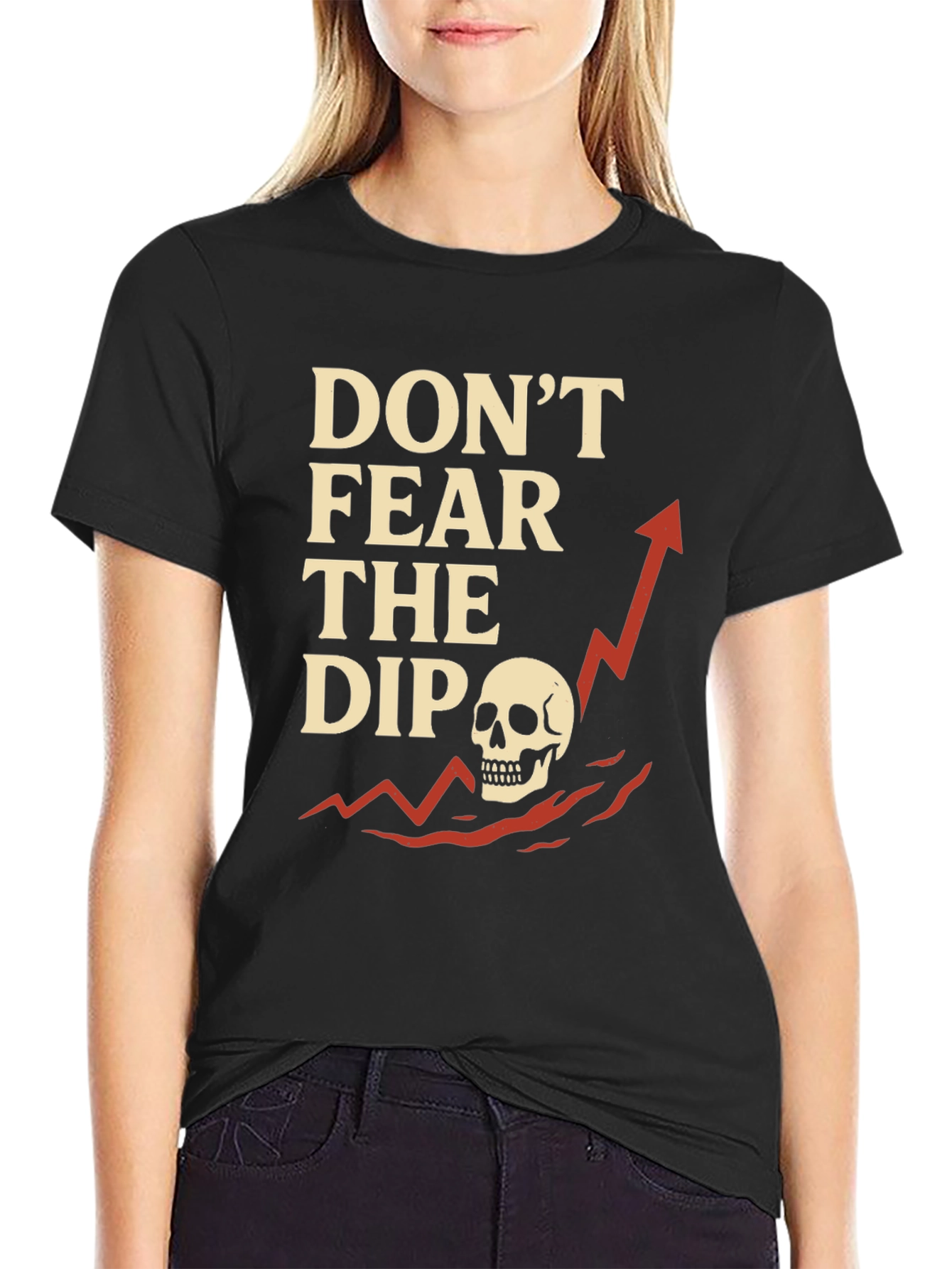 Black Don't Fear The Dip T-Shirt - Stock Market Apparel view 2