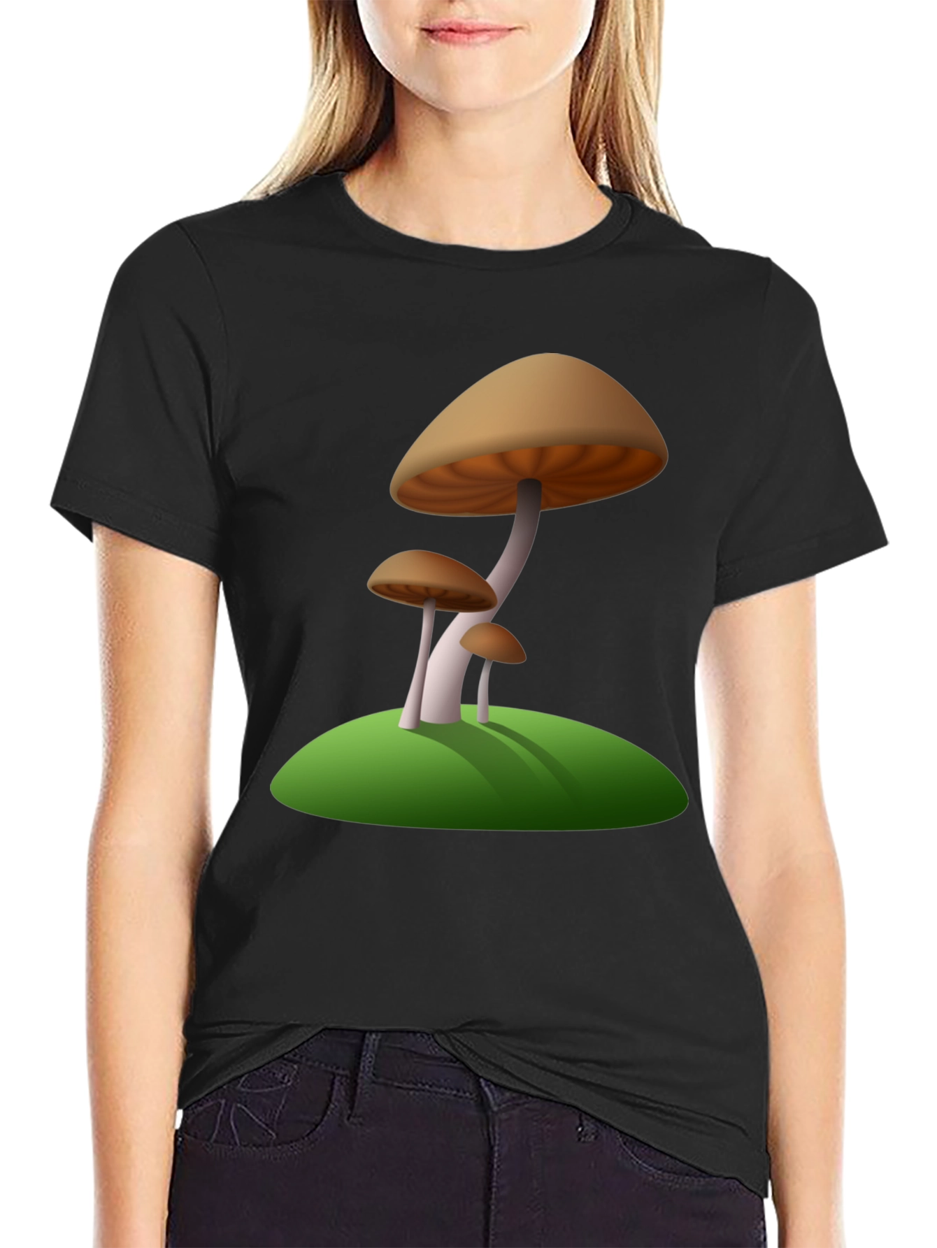 Black Mushroom Graphic Tee - Nature Inspired Design view 2