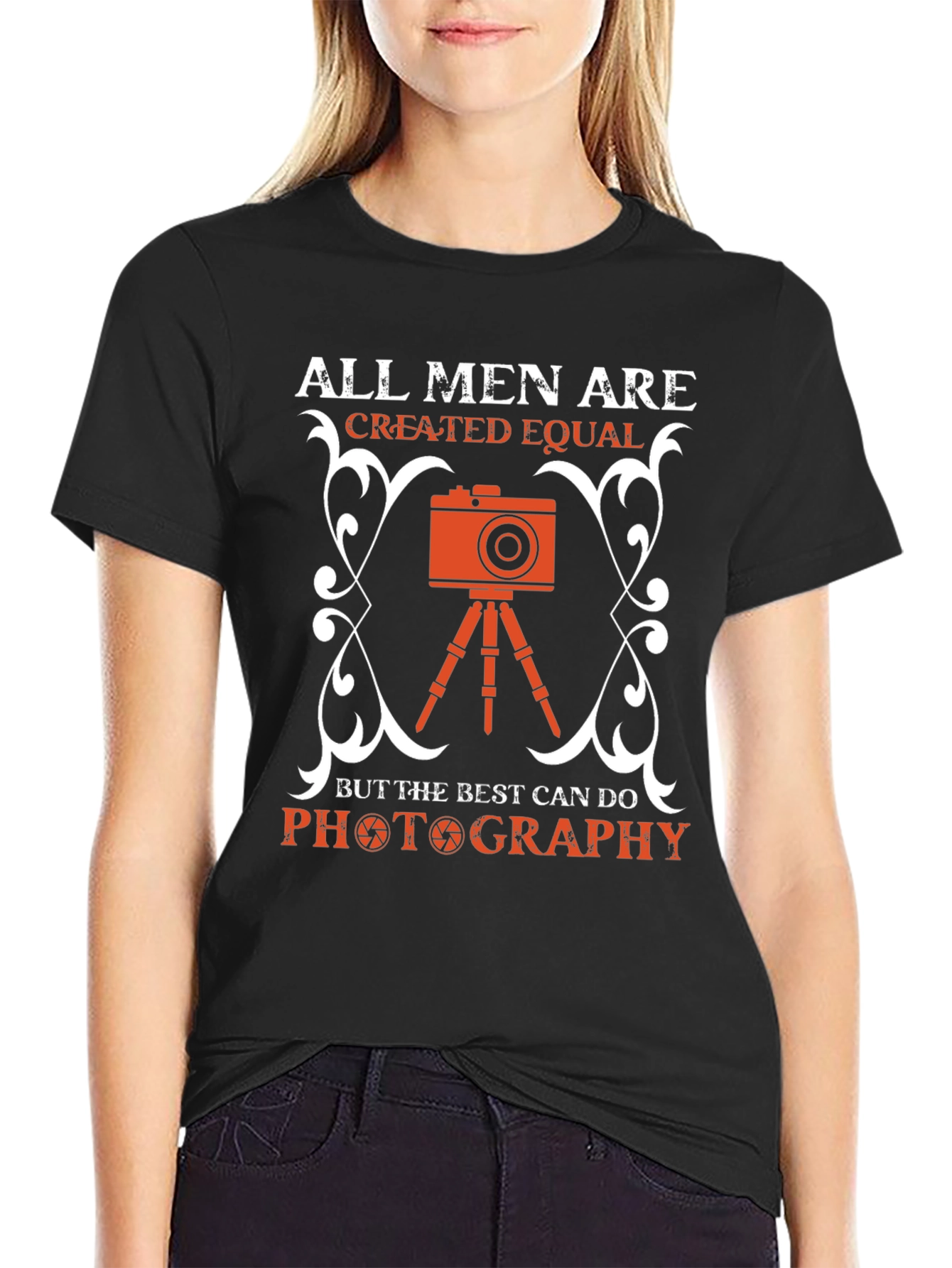 Black Photography Lover T-Shirt - All Men Created Equal view 2