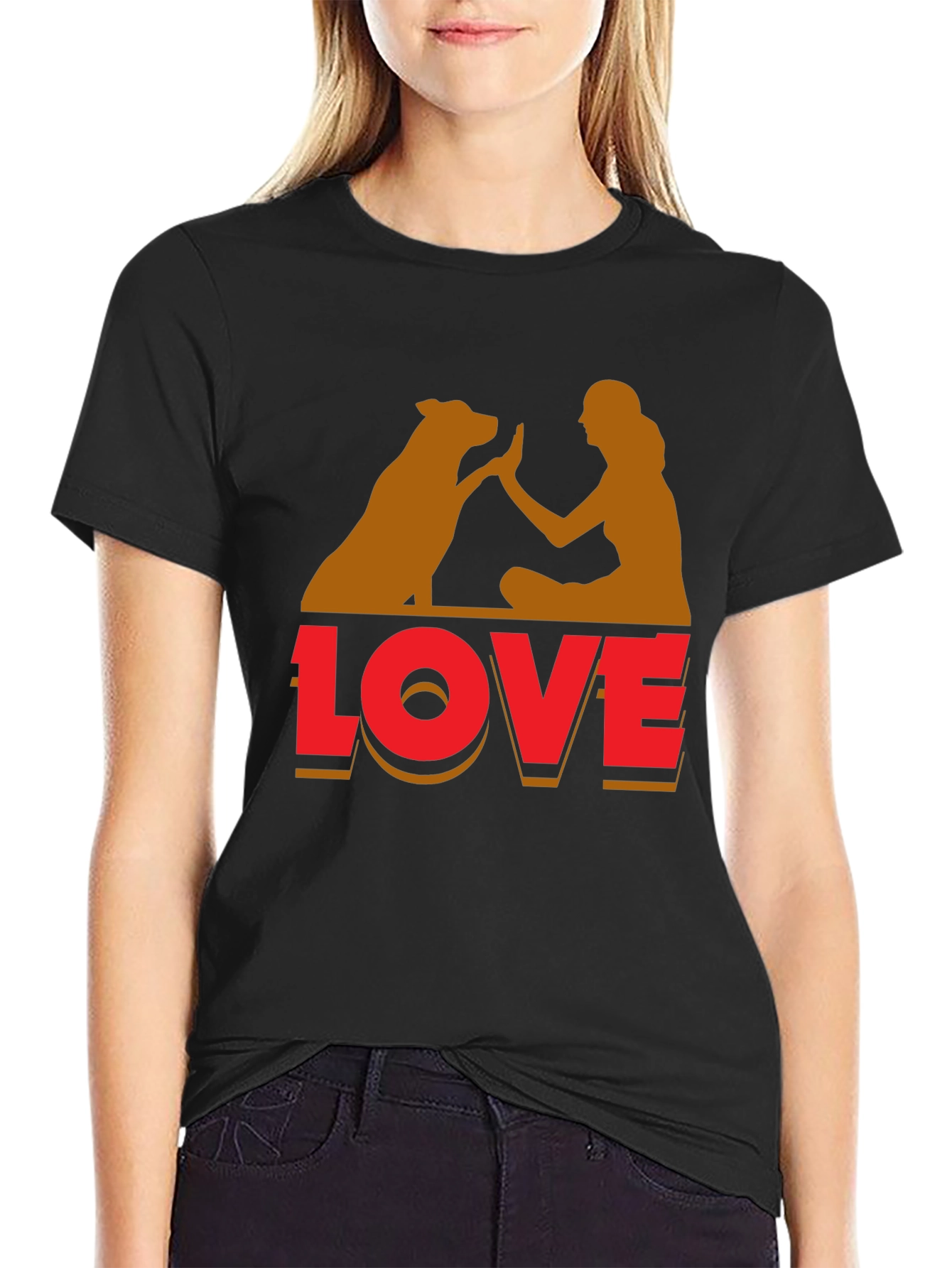 Black Dog Love T-Shirt - Unisex Casual Tee view 2
