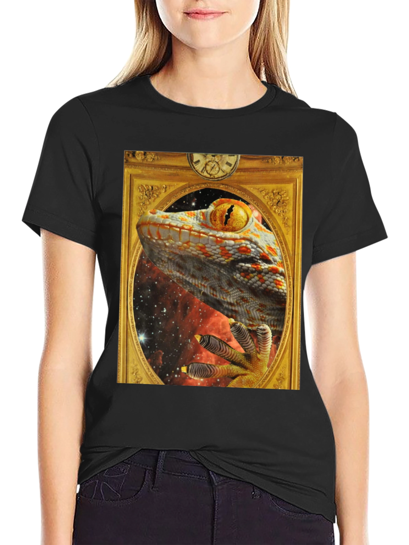 Black Lizard in Frame Graphic Tee view 2