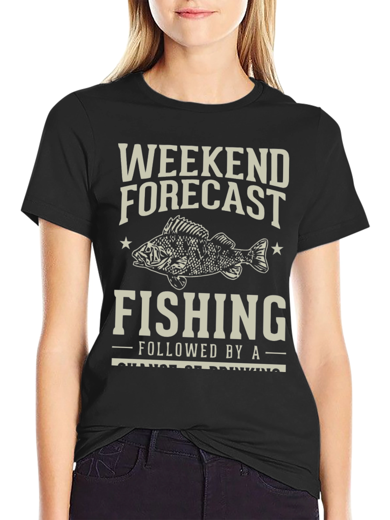 Black Weekend Forecast Fishing T-Shirt view 2