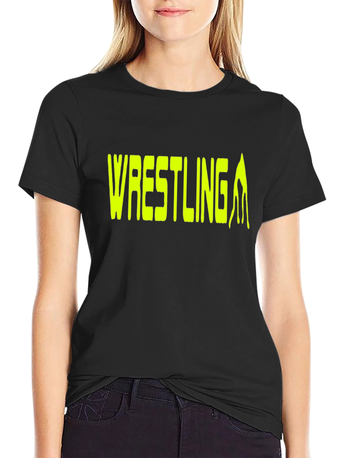Black Wrestling Graphic T-Shirt - Black view 2