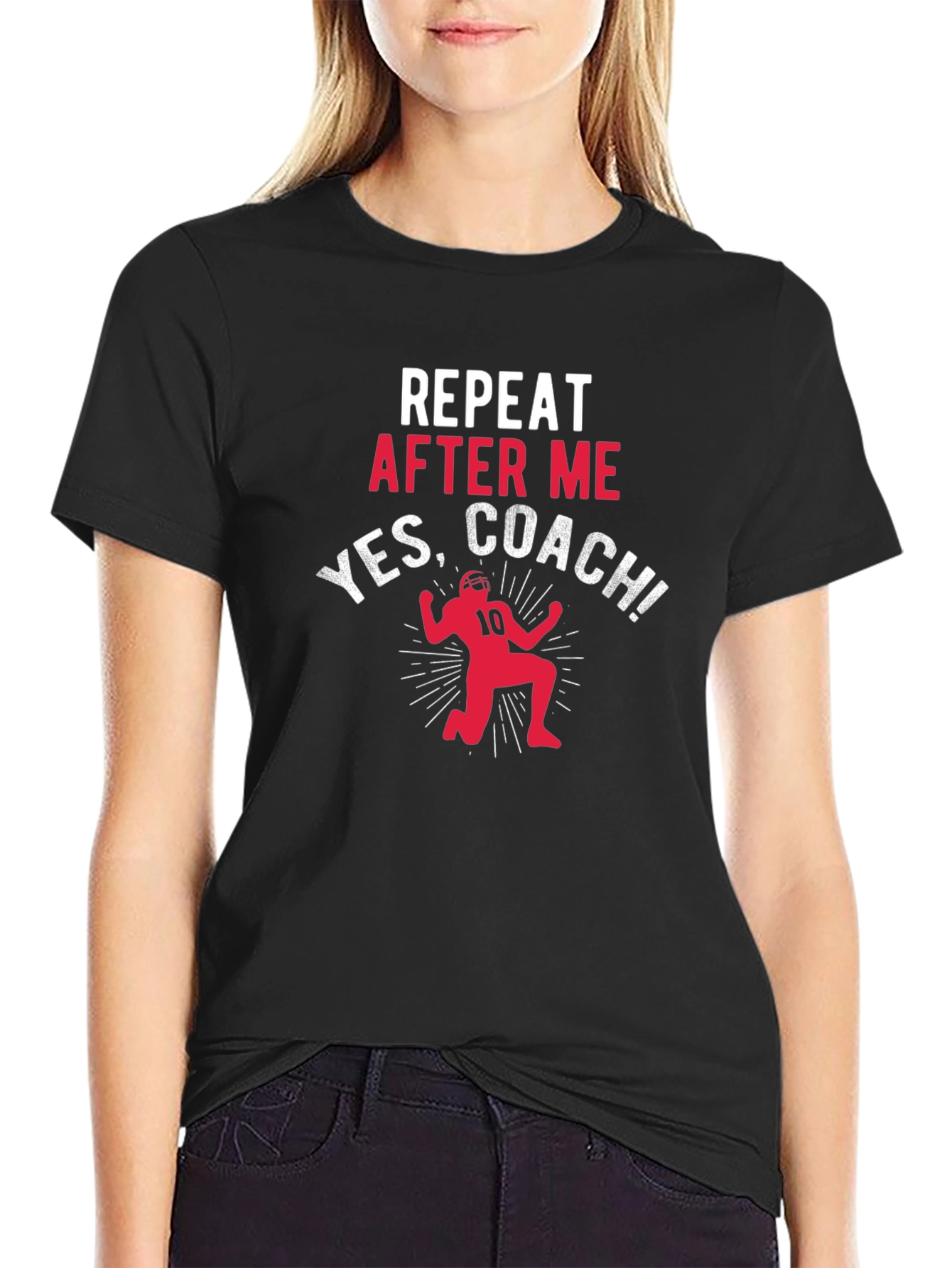 Black Repeat After Me Yes Coach T-Shirt view 2