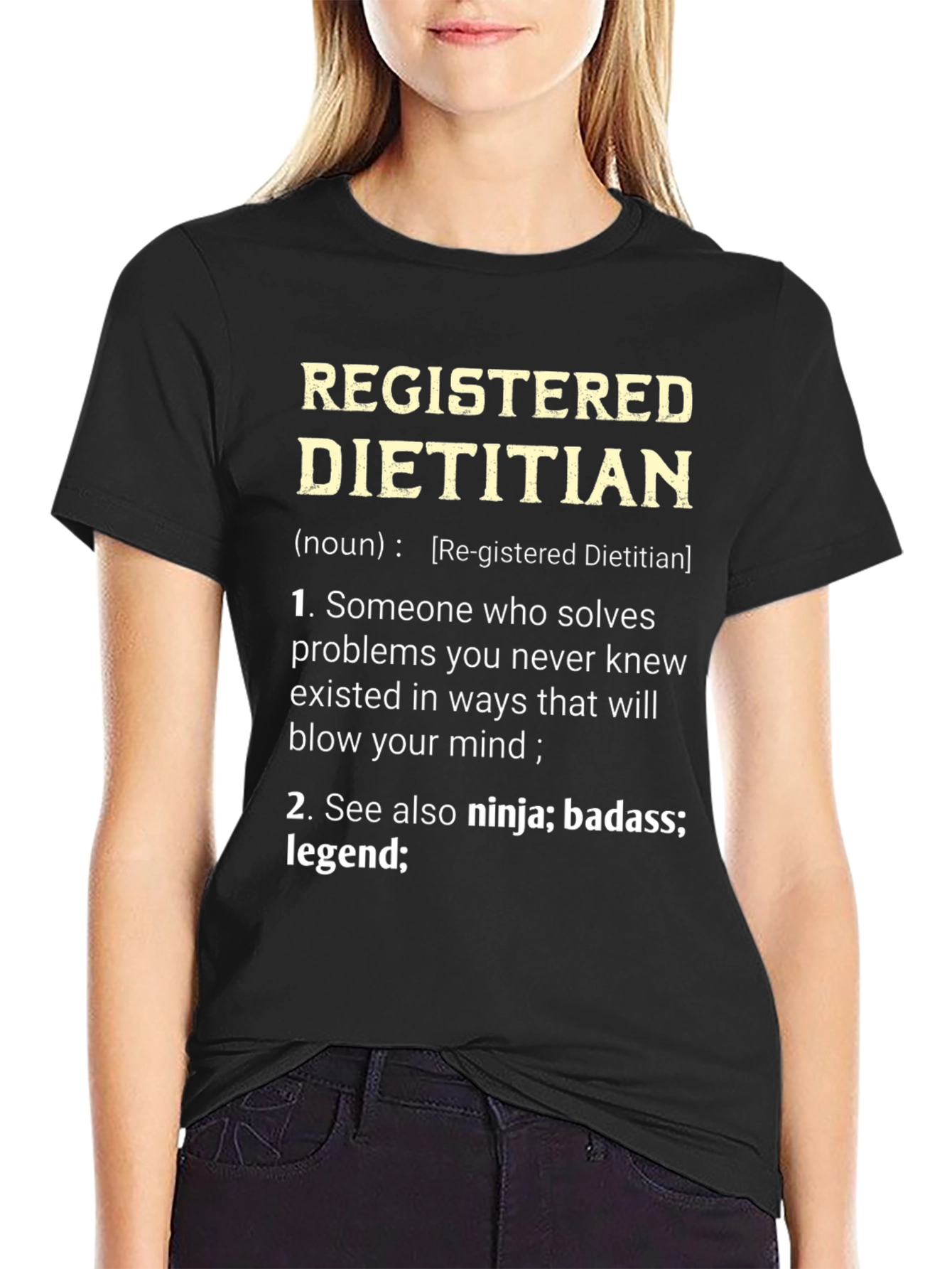 Black Registered Dietitian Definition T-Shirt view 2