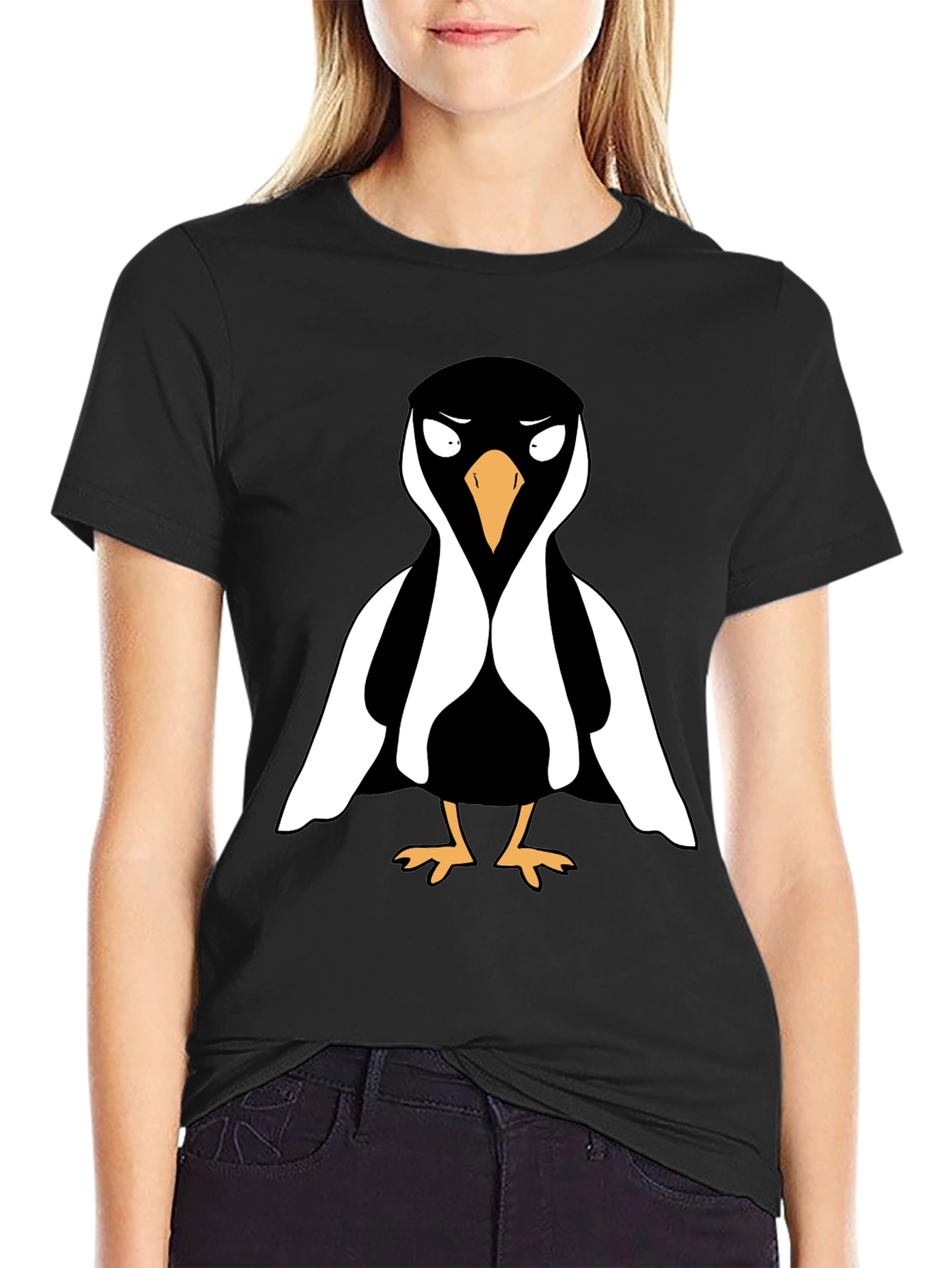 Black Cool Penguin Graphic Tee - Black T-Shirt view 2