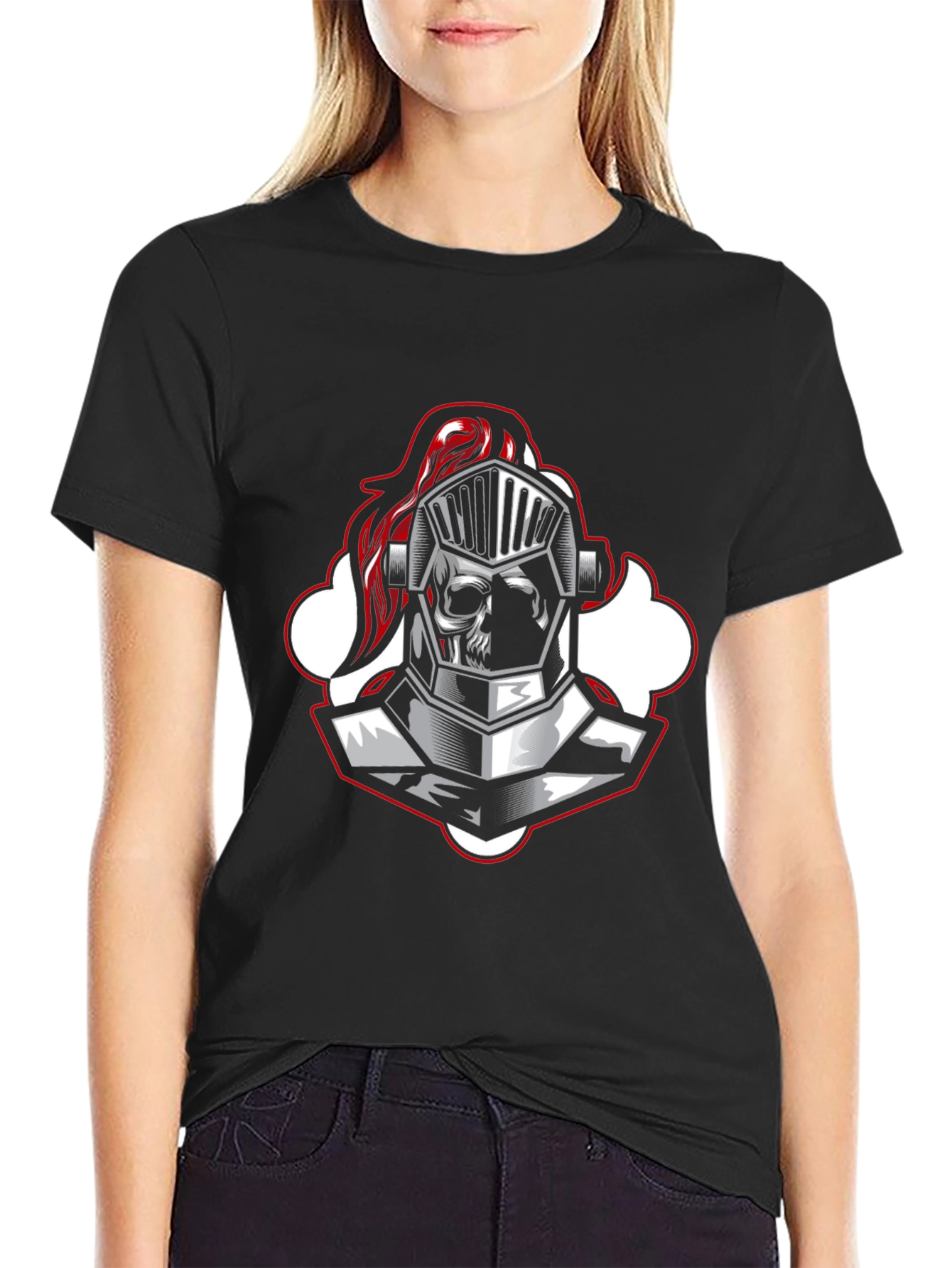 Black Knight Skull Graphic Tee - Black view 2