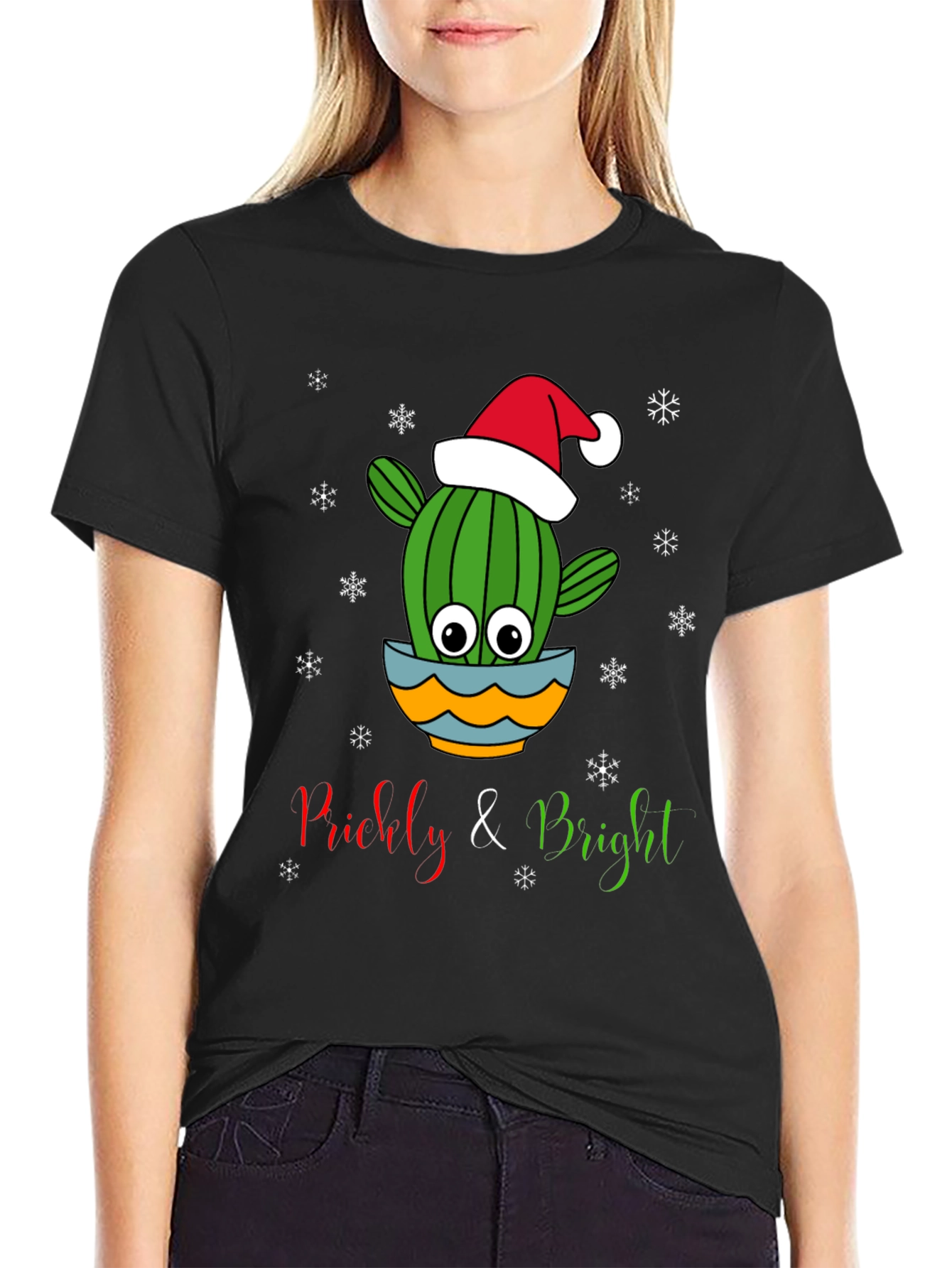 Prickly & Bright Christmas Cactus Graphic Tee - 2