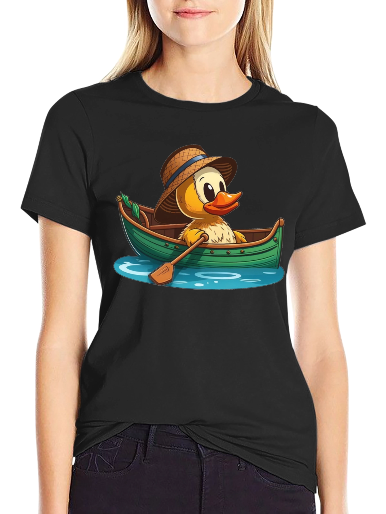 Black Duck in Boat Graphic T-Shirt view 2